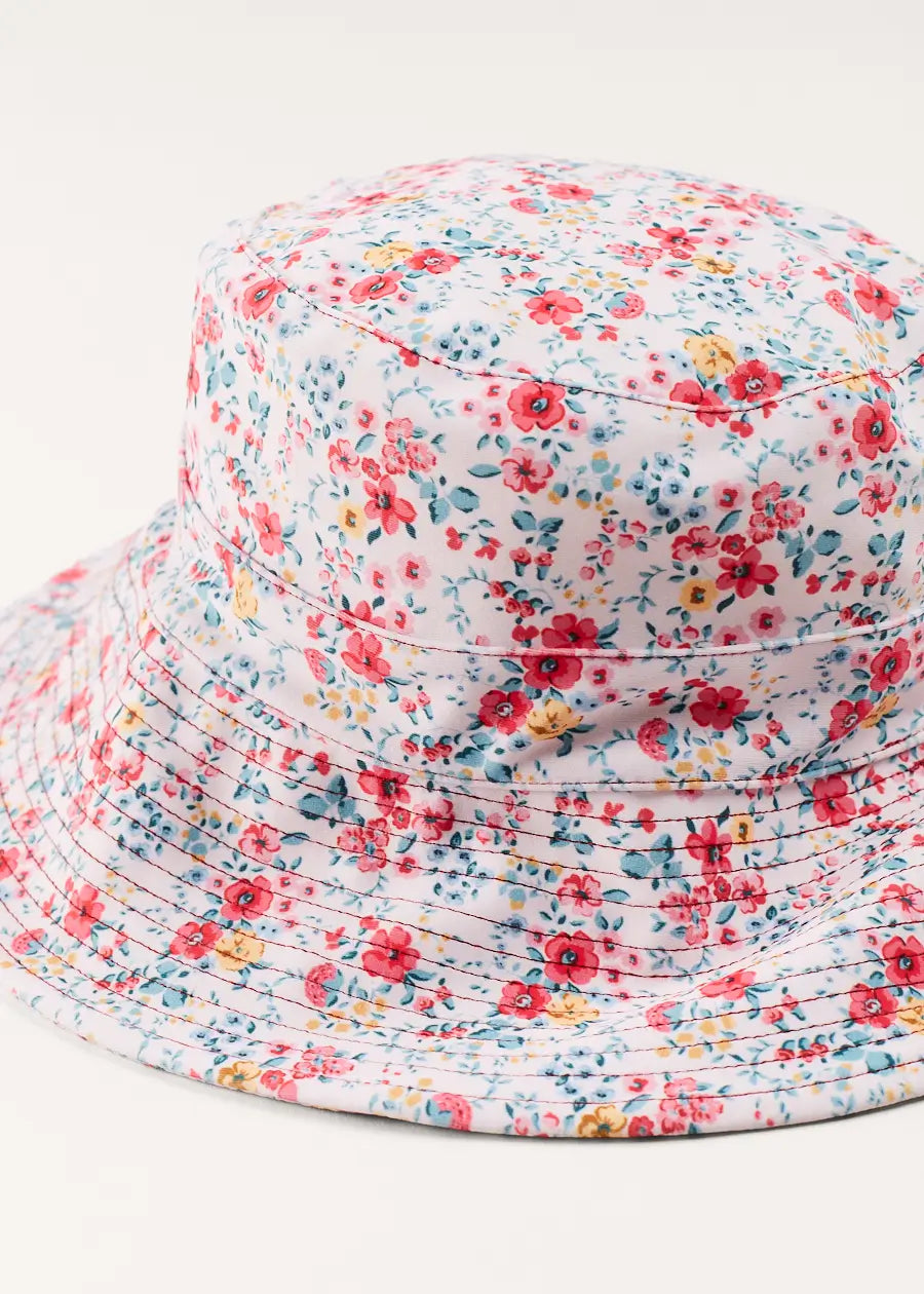 Louisa Floral Beach Hat in Pink (S M) - Wide Brim Sun Hat for Women, UPF 50+ Sun Protection, Perfect for Beach Vacation, Pool Party, and Summer Outfits