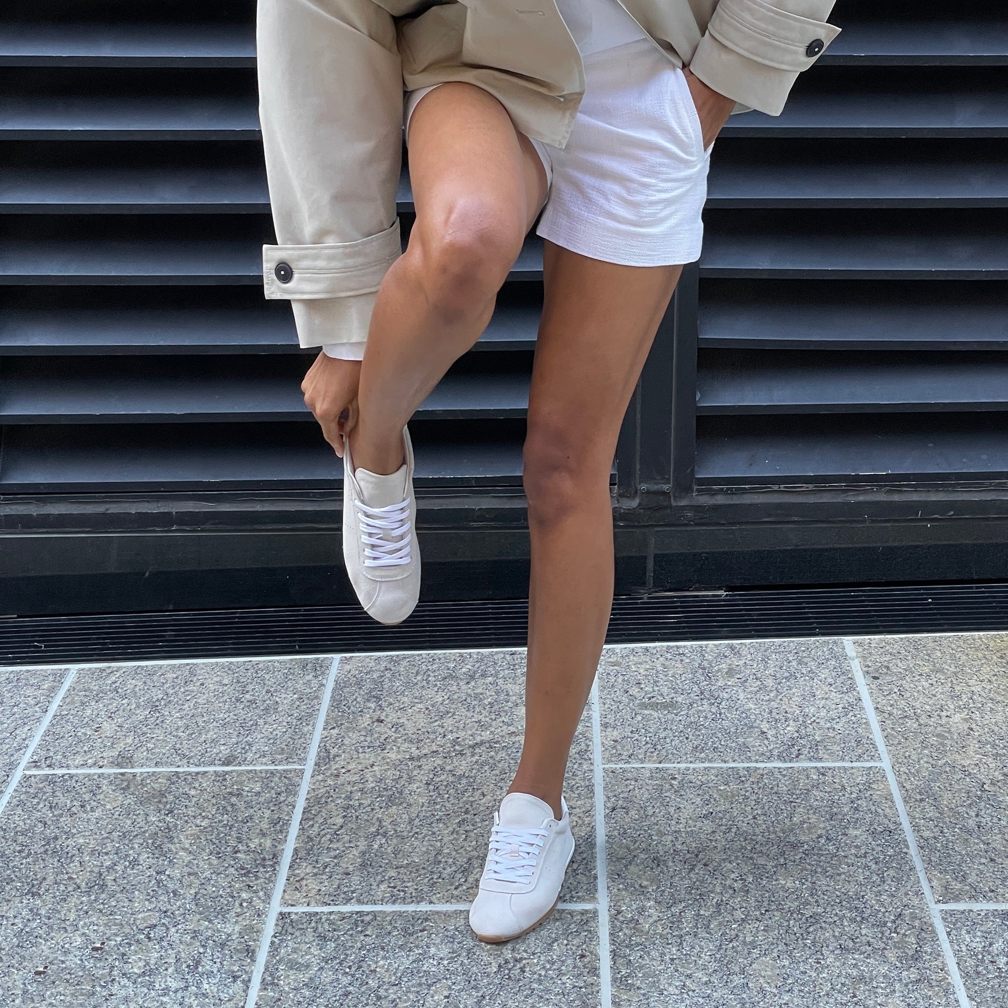 SERINA Women's Ivory Suede Sneakers - Comfortable Casual Walking Shoes for Women | Perfect for Work, Travel & Everyday Wear