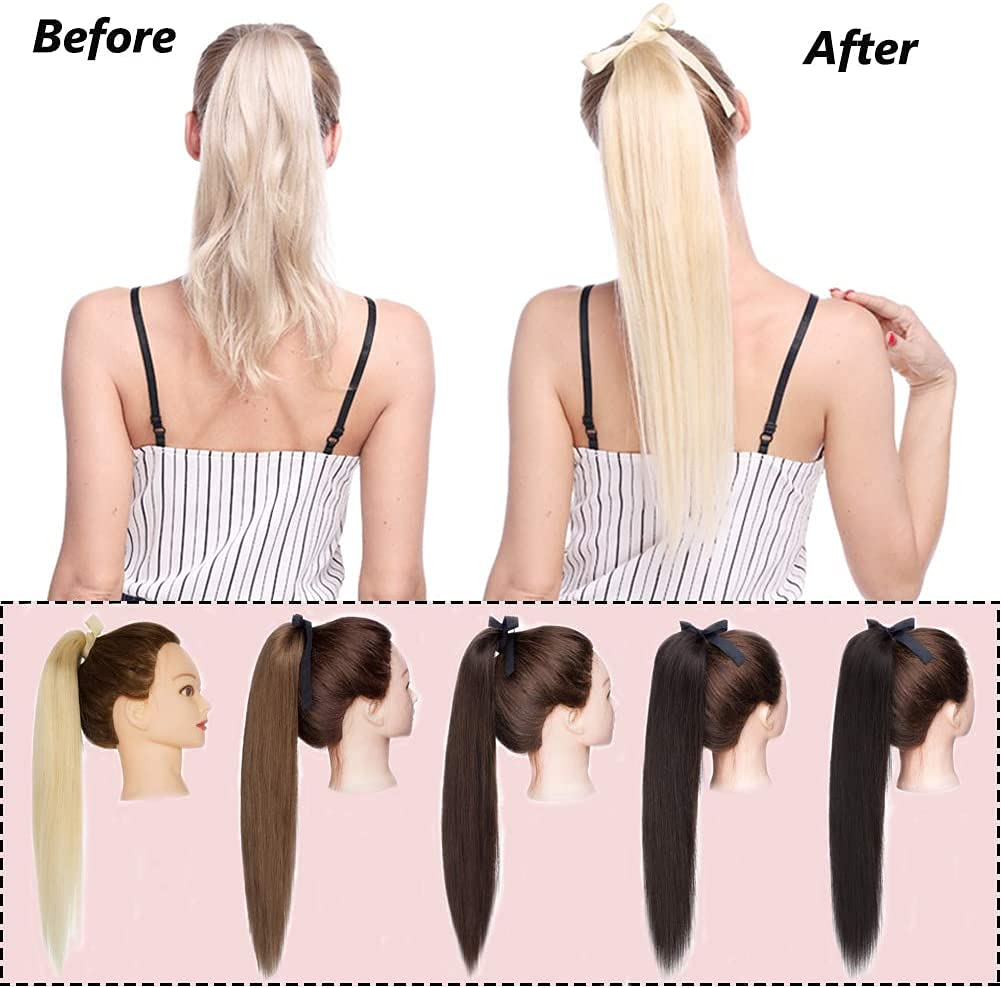 Clip-In Ponytail Hair Extensions for Women – Natural Looking Ponytail Extensions with Secure Tie-Up Design | Perfect for Parties, Weddings, and Everyday Styling