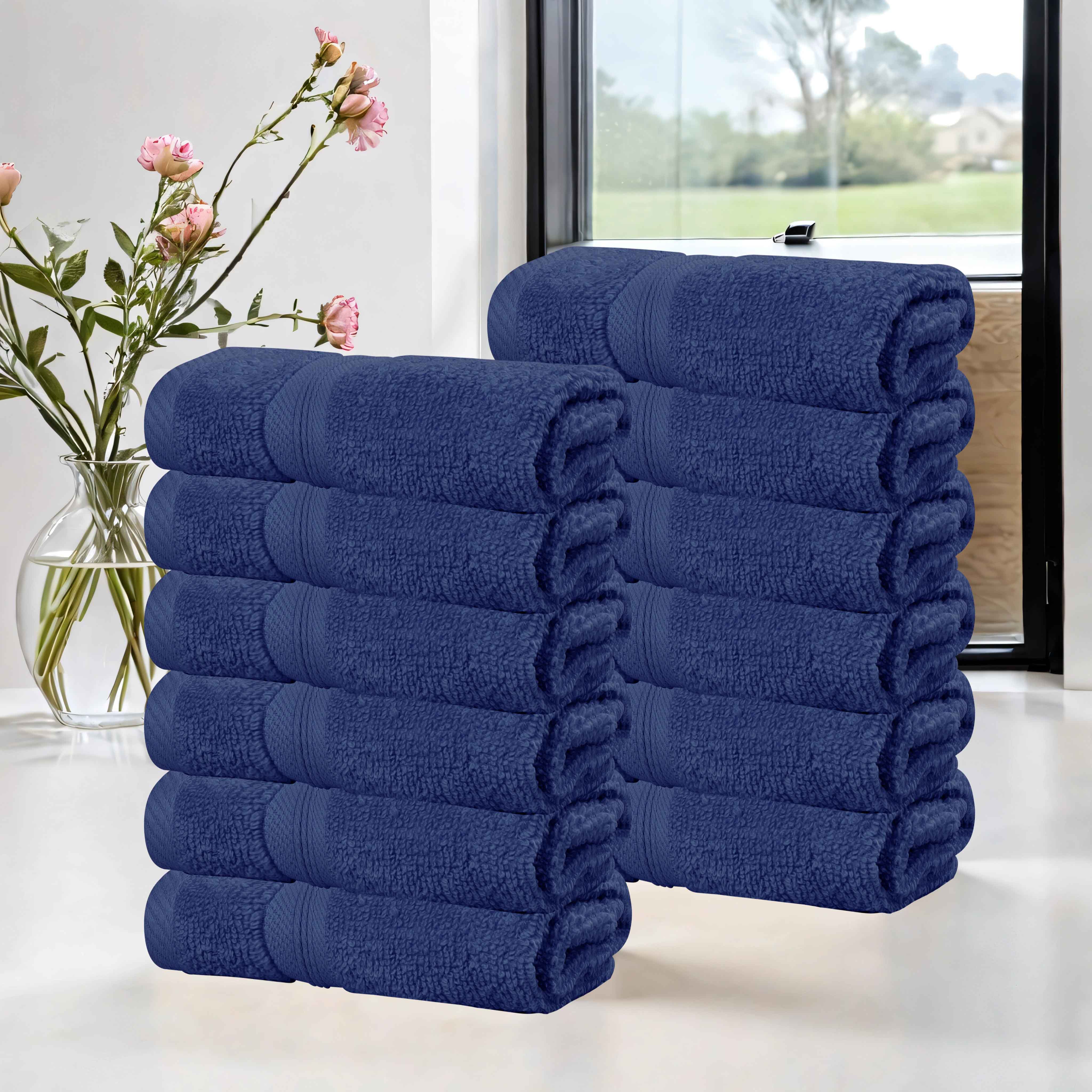 Premium 12-Pack Zero Twist Cotton Face Towels & Washcloths | Ultra Soft, Absorbent & Skin-Friendly | Perfect for Spa, Baby Care & Gentle Exfoliation