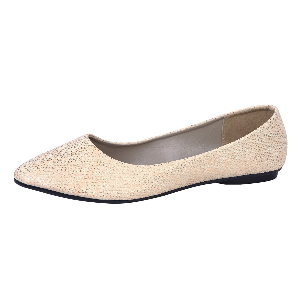 Sol Los Angeles Women's Gold Fish Scale Patterned Ballet Flats - Comfortable & Stylish Casual Shoes for Work, Date Night & Everyday Wear