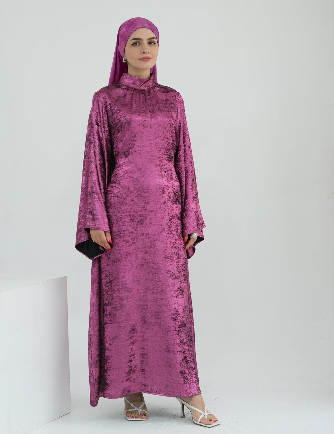 Bailey Shimmer Maxi Dress for Women - Elegant Long Evening Gown in Vibrant Magenta | Perfect for Weddings, Parties & Special Occasions
