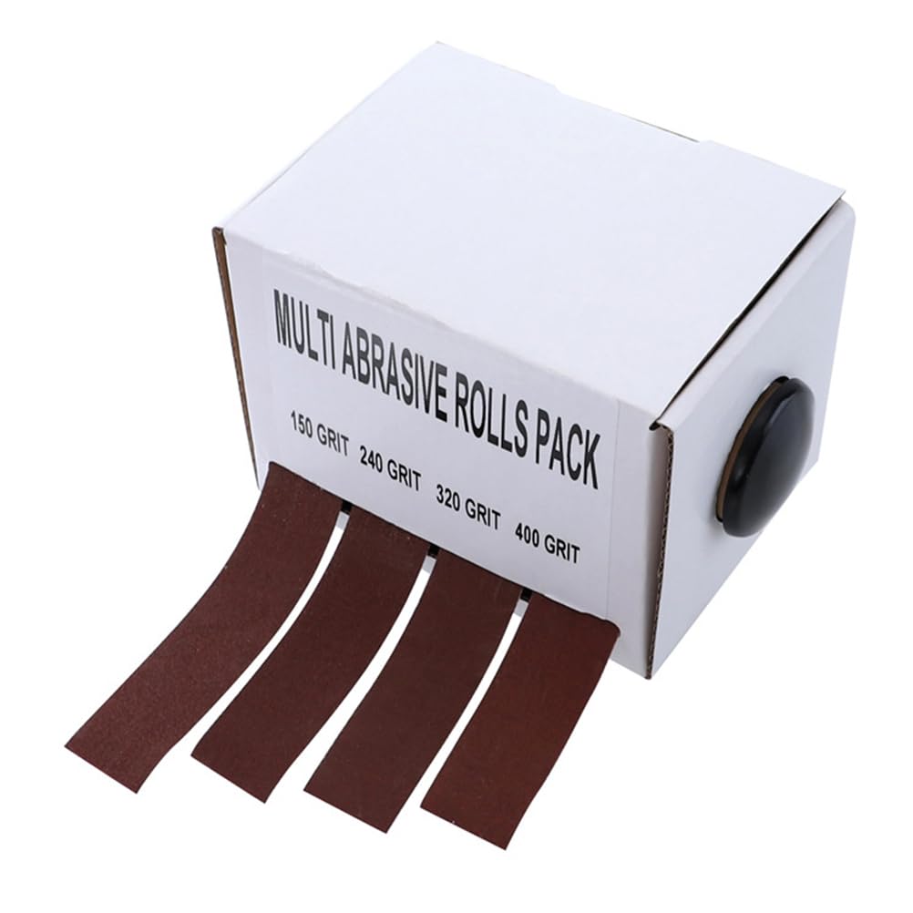 iplusmile Emery Cloth Roll - 4 Grits Abrasive Sandpaper Rolls for Woodworking, Automotive, Metal & Furniture Polishing - Perfect for DIY Projects, Home Repair & Professional Grinding Tasks
