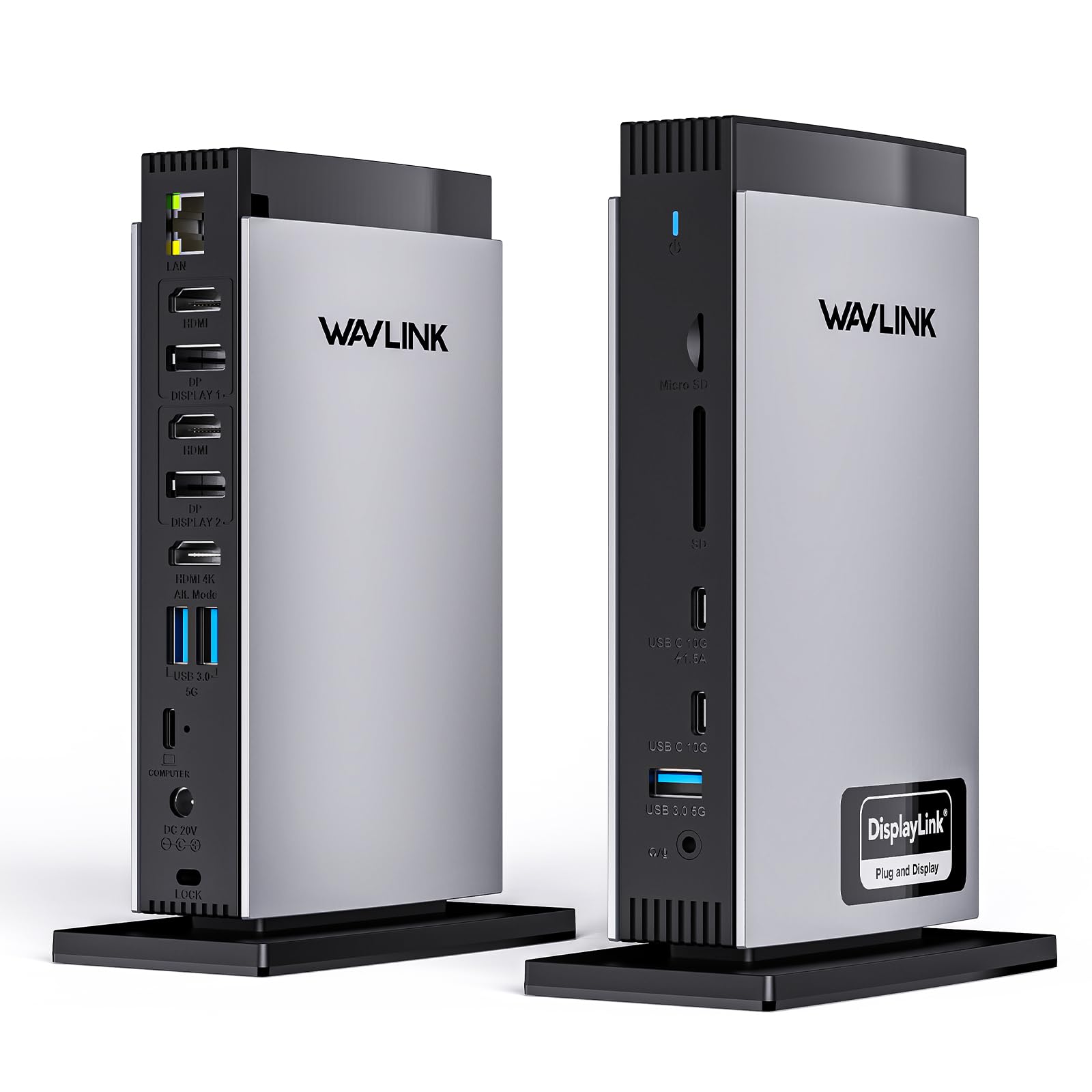 WAVLINK 15-in-1 USB C Docking Station with Triple 4K HDMI & Dual 2K DisplayPort - 100W PD Charging for MacBook M1/M2/M3 & Windows Laptops - 5 USB Ports, Ethernet, SD/TF Card Reader - Perfect for Home Office, Gaming & Multi-Monitor Workstations