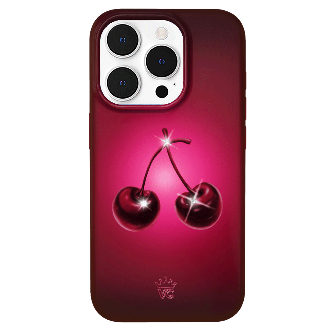 Black Cherry Crystal iPhone Case - Elegant & Durable Phone Cover for iPhone Models - Perfect for Everyday Use, Travel & Gifting