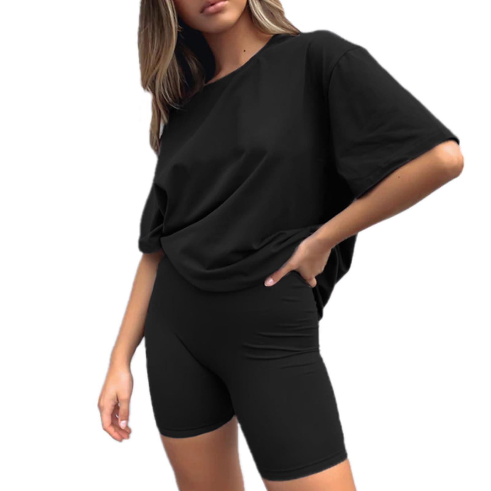 UOQAPRE Women's 2 Piece Lounge Outfit Set - Sleeveless Crop Top & Shorts with Pockets for Yoga, Workout, and Casual Wear | Comfortable Matching Sets for Home, Gym, and Daily Activities