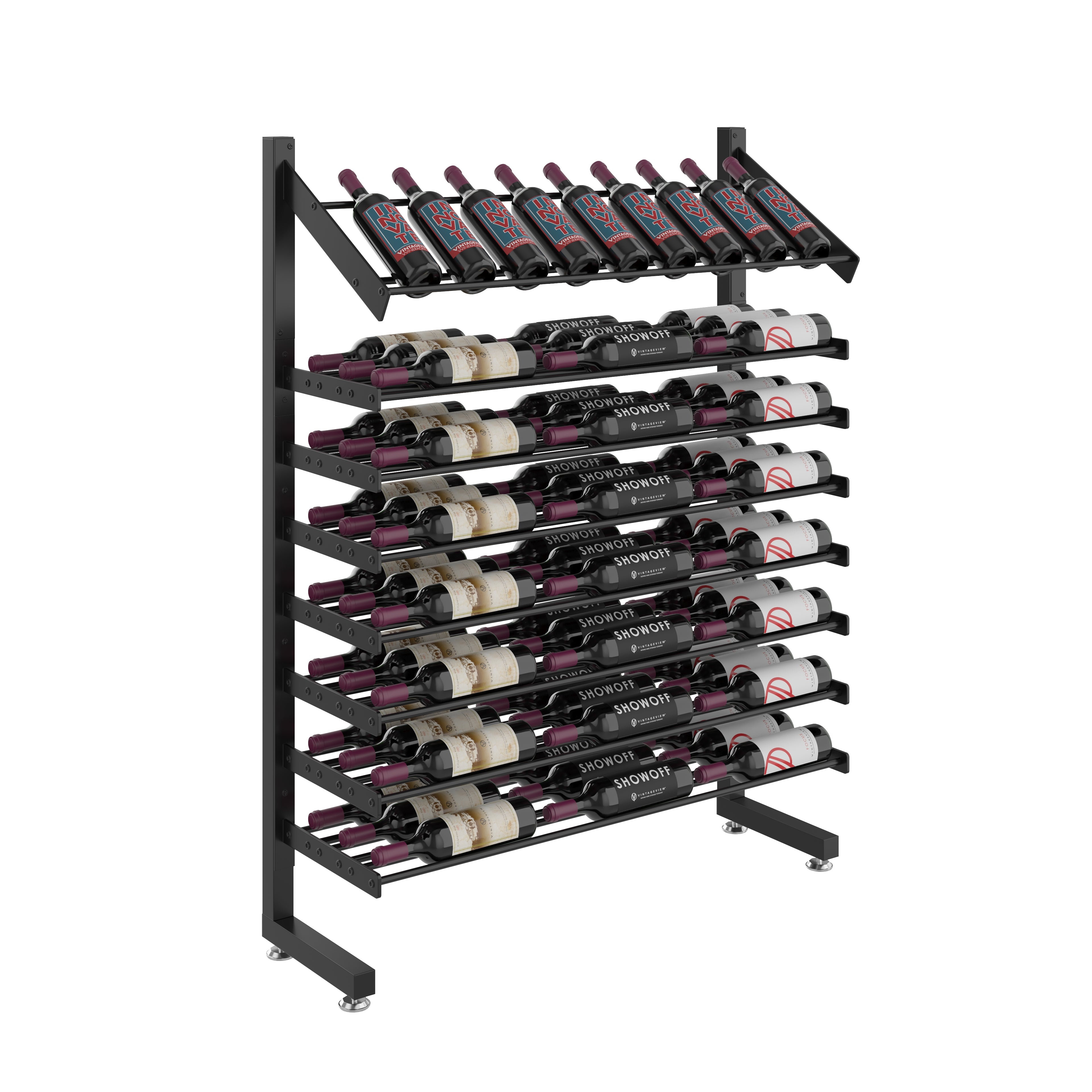 72-Bottle Single-Sided Wine Display Rack - Premium Wine Storage Solution for Bars, Restaurants & Home Cellars - Perfect for Wine Presentation & Organization