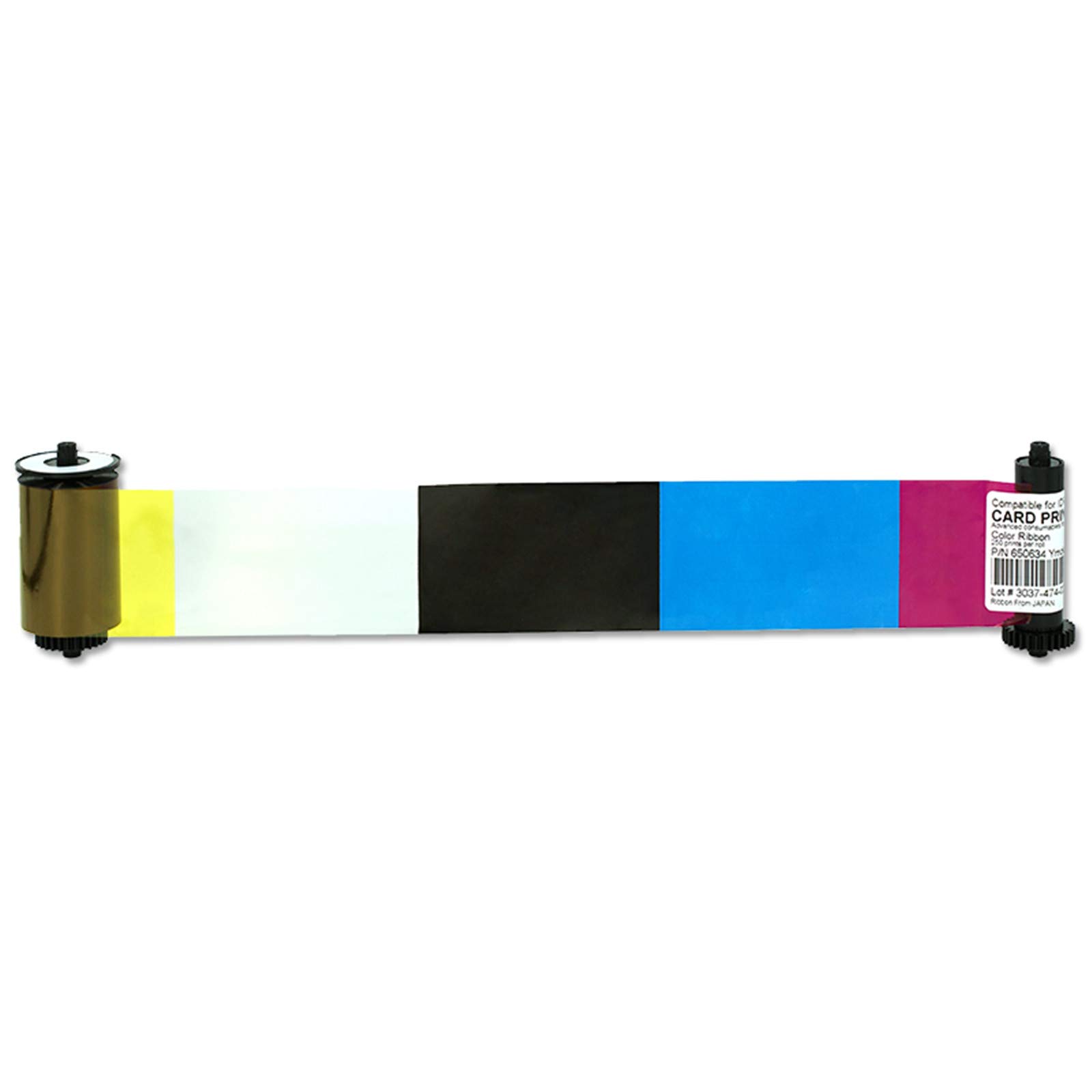 YMCKO 650634 Color Ribbon for IDP Smart ID Card Printer - 250 Prints | Compatible with ID Card Printers for Office, School & Business Security Badges