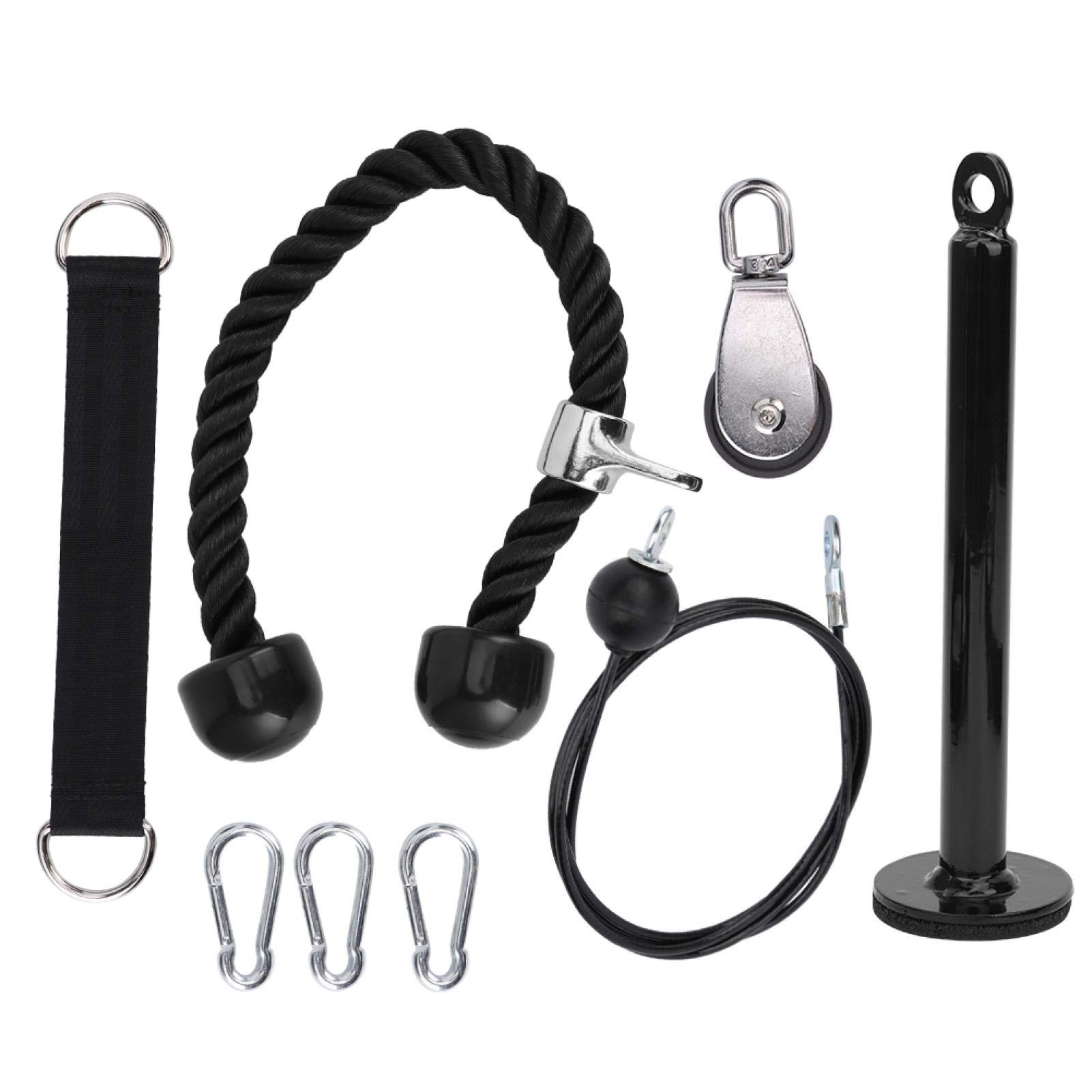 EVTSCAN 8-Piece Portable Fitness Equipment Set - DIY Pulley Rope System for Arm Strength Training, Triceps Workout & Home Gym Accessories | Perfect for Home Workouts, Garage Gym & Full-Body Training
