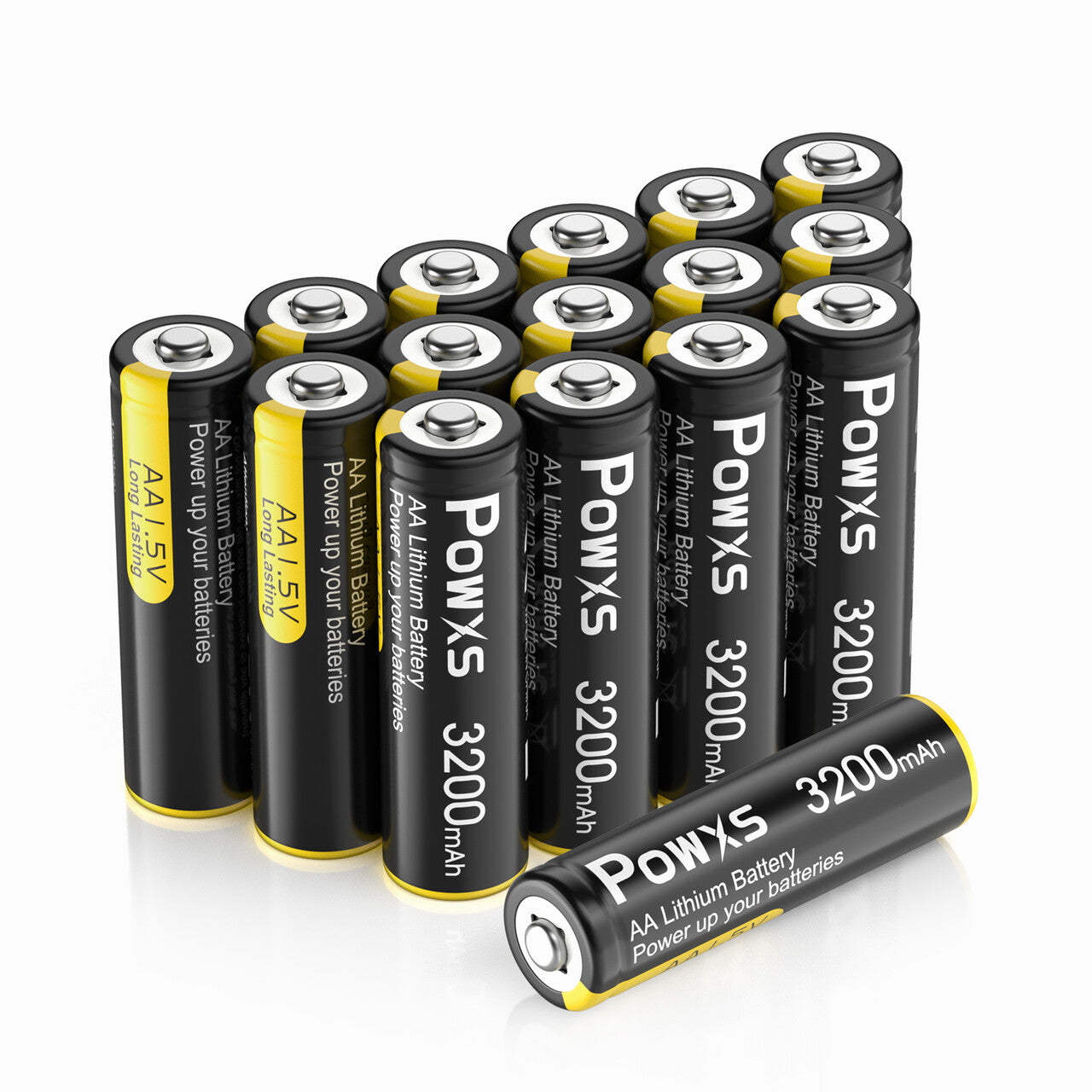 POWXS 1.5V AA Lithium Batteries 3200mAh - Long Lasting High Power Batteries for Digital Cameras, Flashlights, Toys & More - 12 Pack