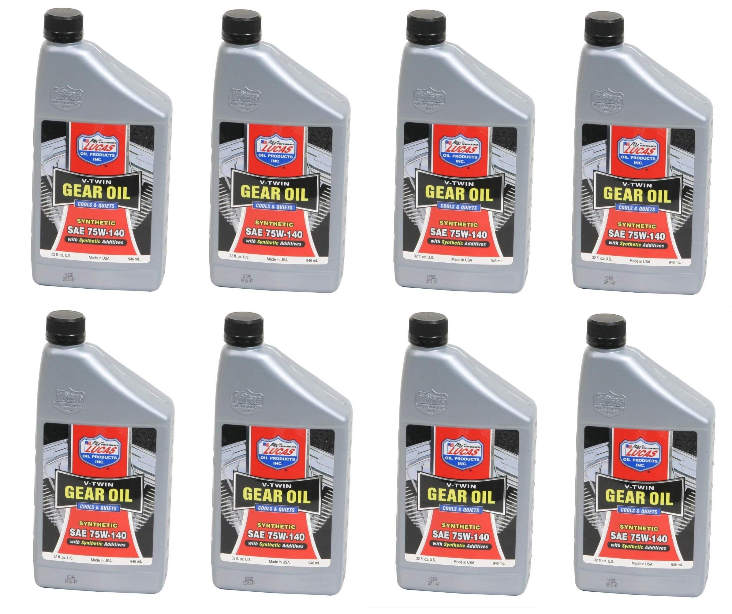 Lucas Oil 10791 High Performance Gear Oil - 1 Quart (8 Pack) | Premium Lubricant for Automotive Transmissions & Differentials | Ideal for Off-Road Vehicles, Trucks & Heavy-Duty Equipment
