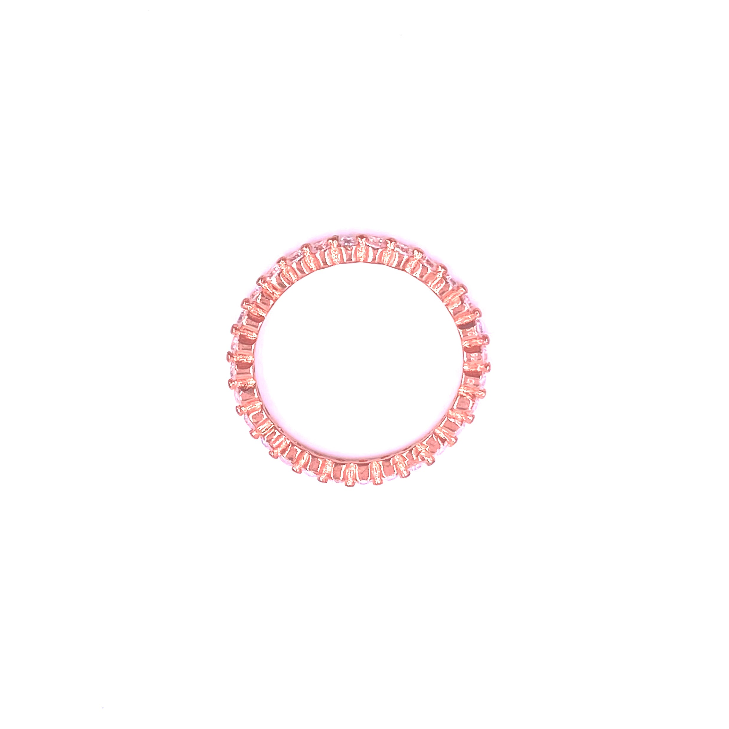 Ashley Gold Sterling Silver & Rose Gold CZ Prong Set 0.50CTW Eternity Band Ring for Women - Perfect for Weddings, Anniversaries & Special Occasions