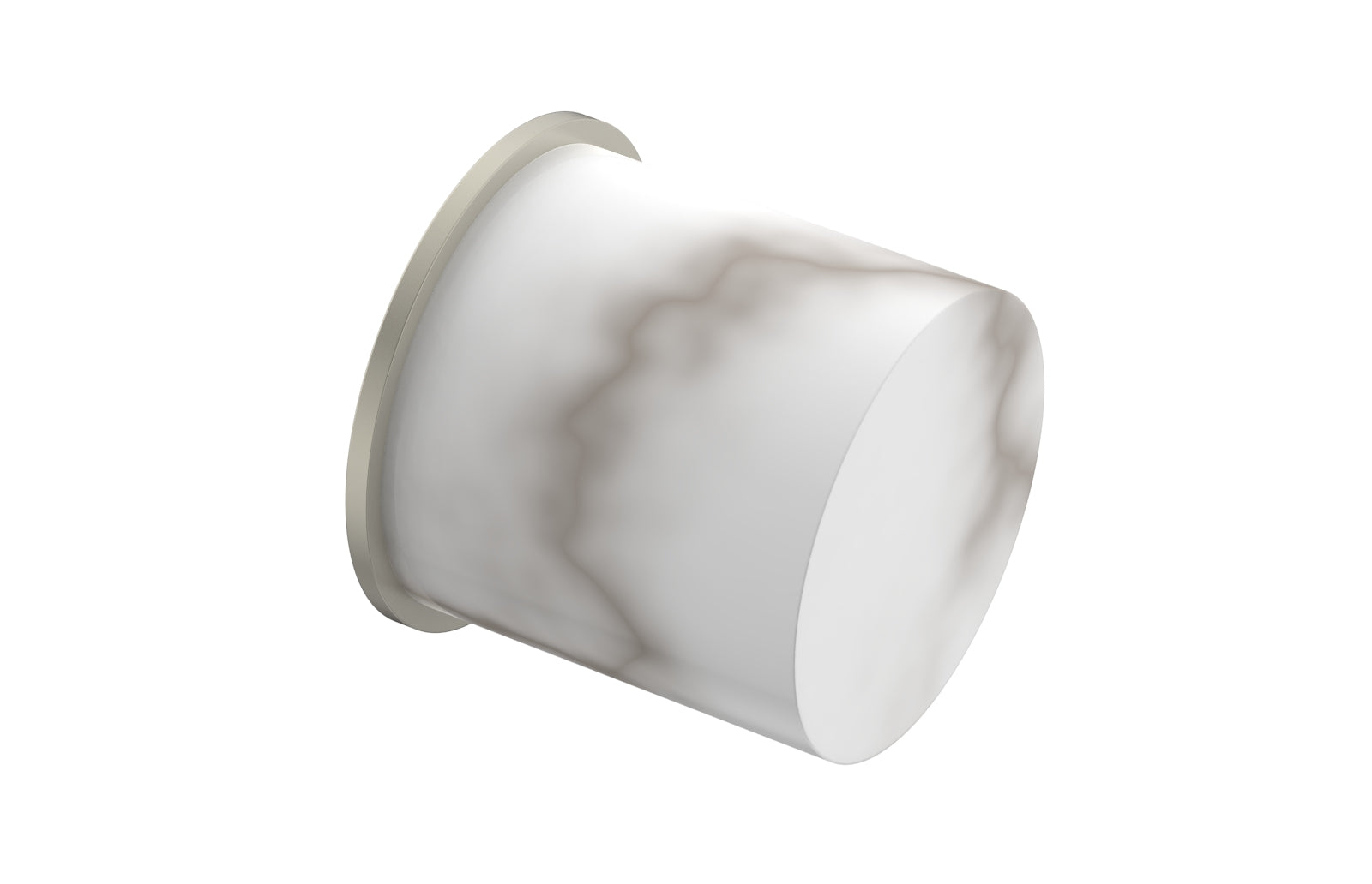 Premium White Marble Cabinet Knob - Classic BASIC II Design (1-1/4