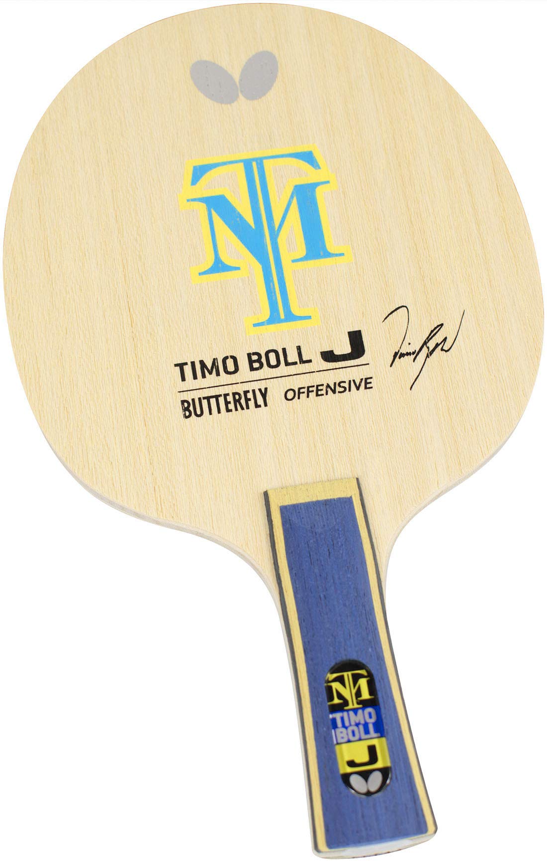 Timo Boll J FL Professional Table Tennis Racket for Kids 4-9 Years | All-Wood Junior Ping Pong Paddle with Flared Handle | Made in Japan | Perfect for Training & Youth Tournaments