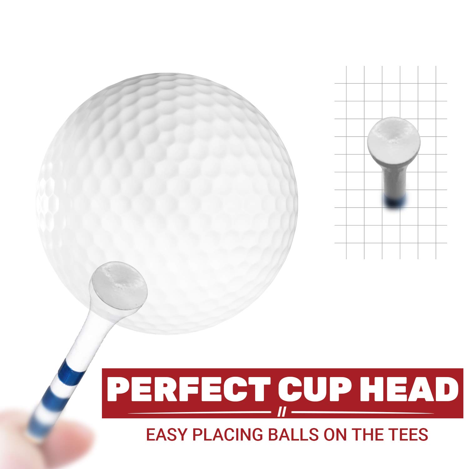 Premium Bamboo Golf Tees Set - 4 Sizes (1.5