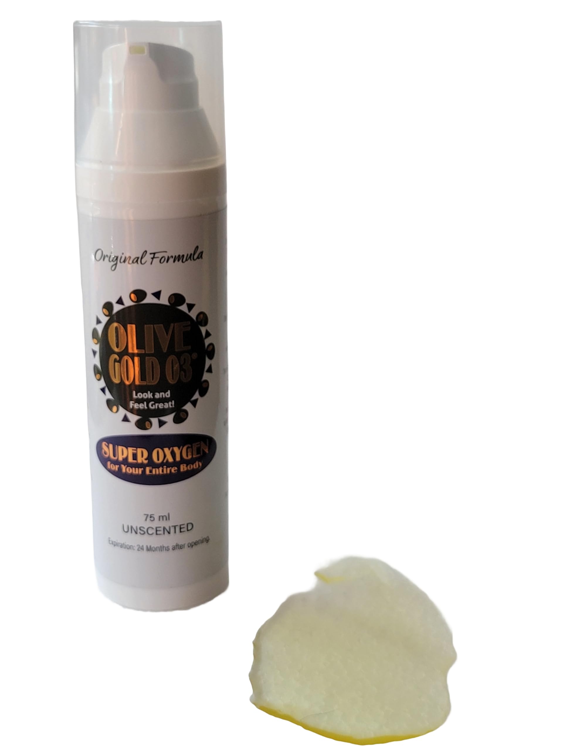 Olive Gold O3 Skin Care Lotion - Ozonated Olive Oil Super Oxygen Moisturizer (4oz) for Dry, Sensitive Skin & Anti-Aging | Hydrating Face & Body Lotion for Daily Skincare Routine