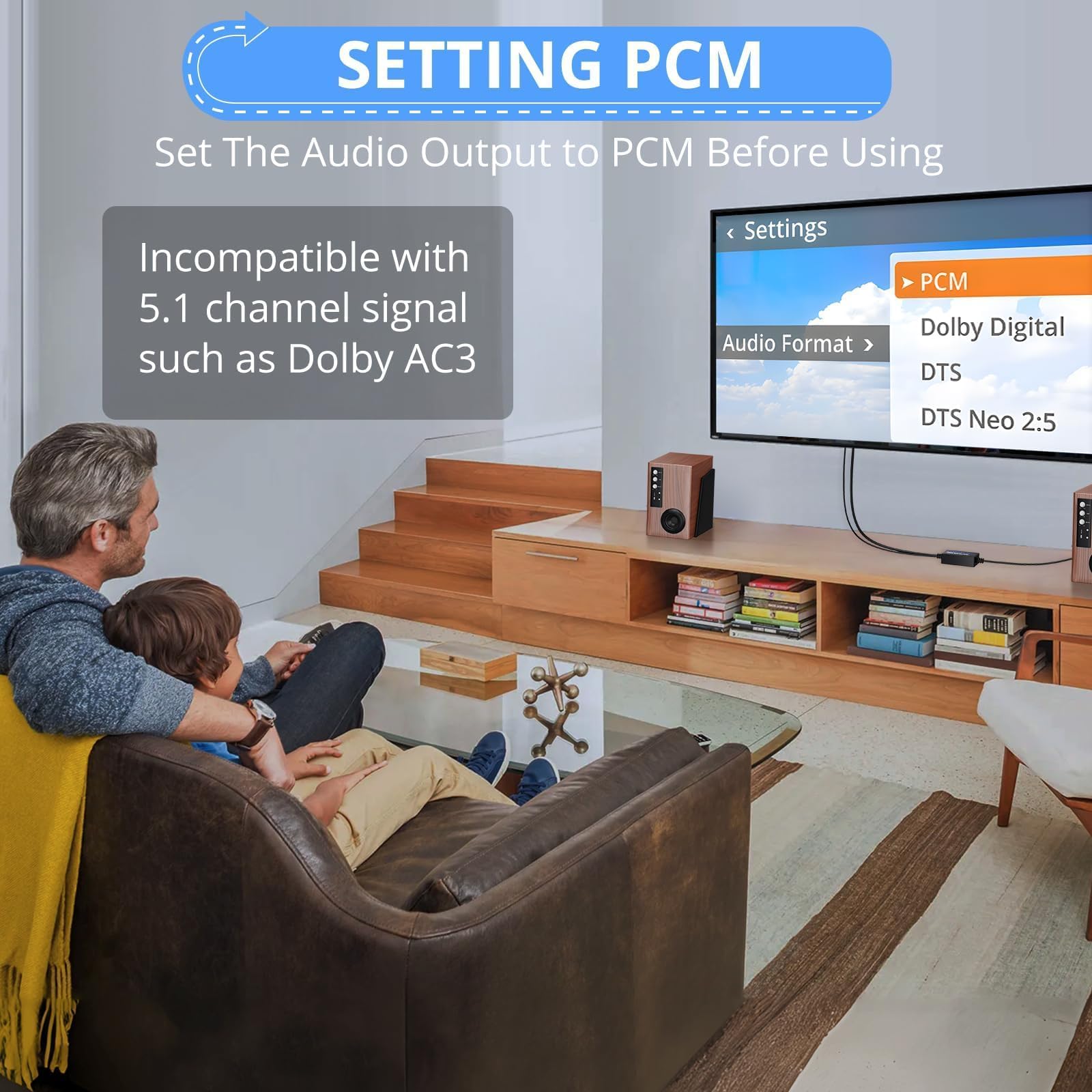 CAMWAY Digital to Analog Audio Converter - Optical to RCA Converter, SPDIF to RCA Adapter with 192kHz DAC & 5.7ft Audio Cable | Perfect for Home Theater, Gaming, TV Sound Systems & Hi-Fi Audio Setups