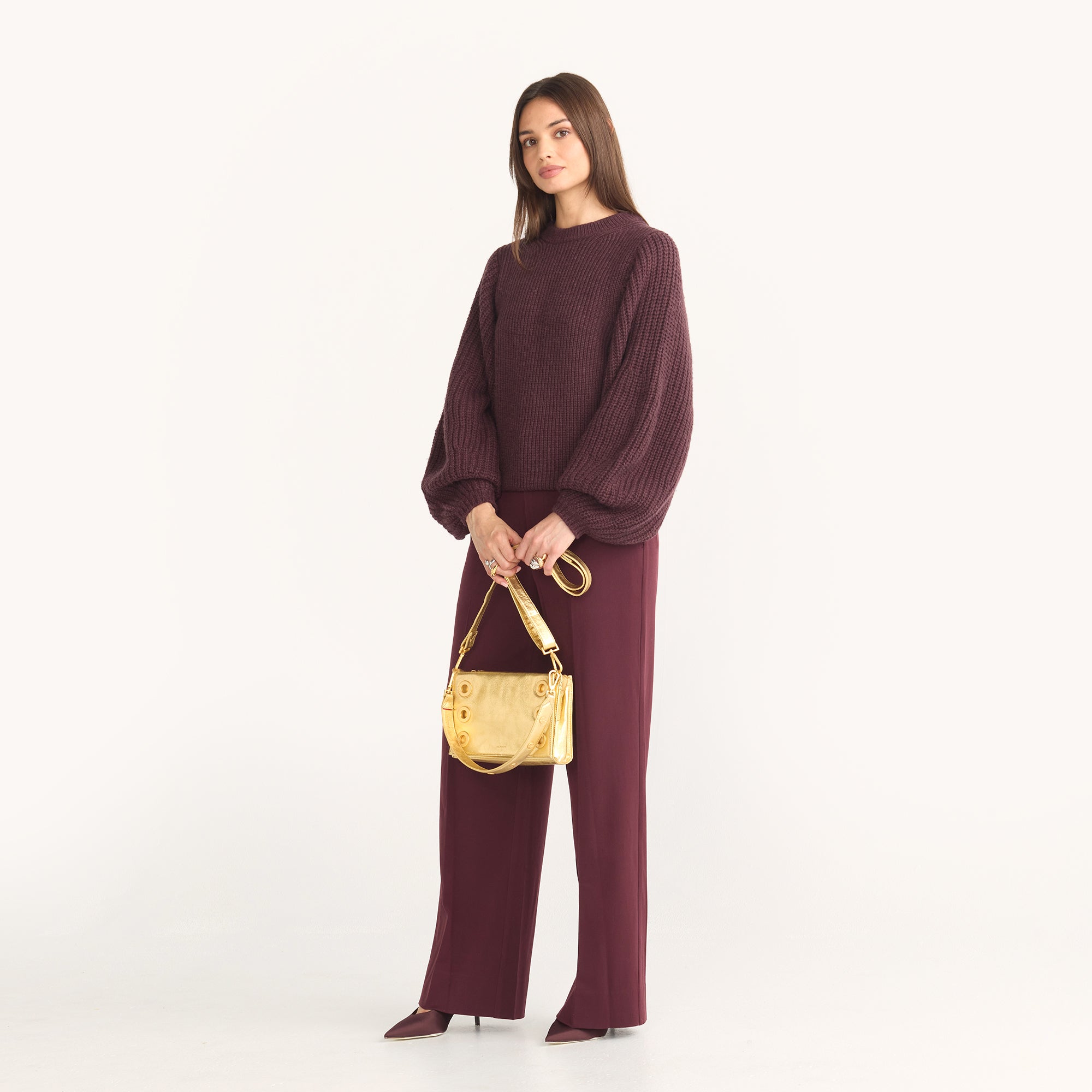 Montana Clutch - Gala Gold & Brushed Gold Hammered Small Crossbody Bag for Women | Perfect for Parties, Weddings & Evening Events