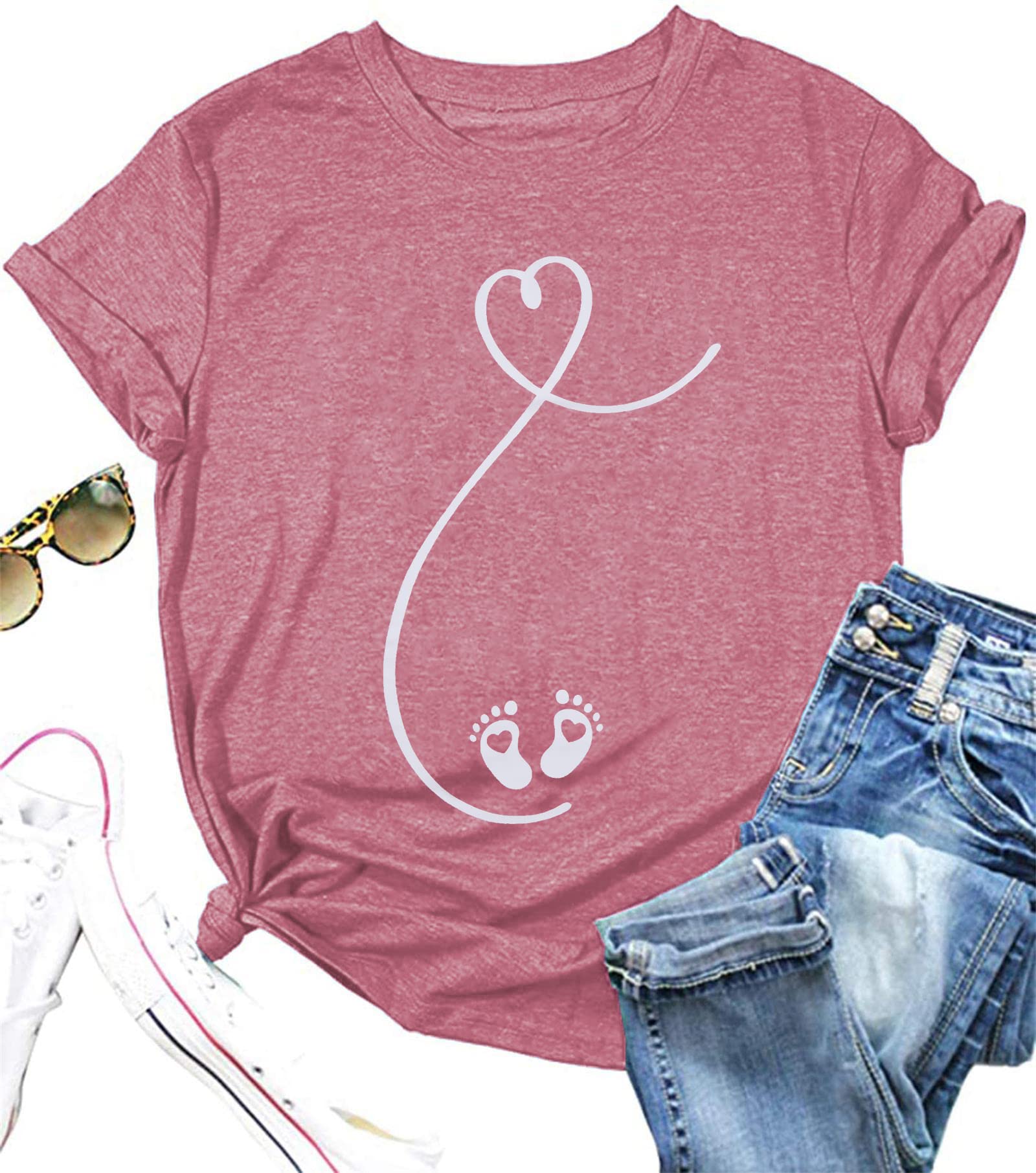 VILOVE Maternity Announcement T-Shirt for Women - 'Coming Soon' Pregnancy Tee, Cute Gift for Expecting Moms & New Mothers | Perfect for Baby Showers, Gender Reveals & Pregnancy Photos