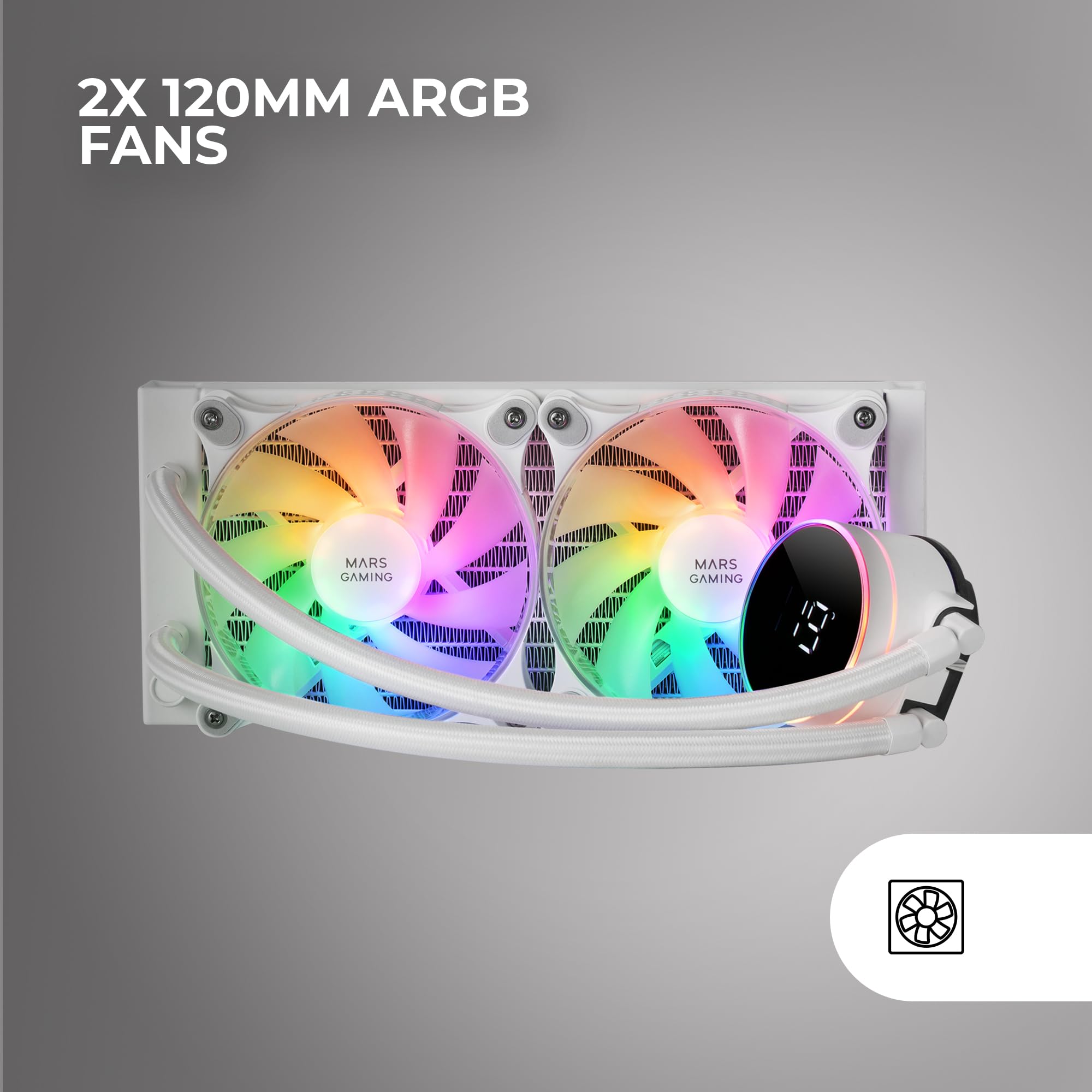 Mars Gaming MCPU220 Universal PC Heat Sink with 120mm MFX Fan - Black | High-Performance Cooling for Gaming PCs & Workstations