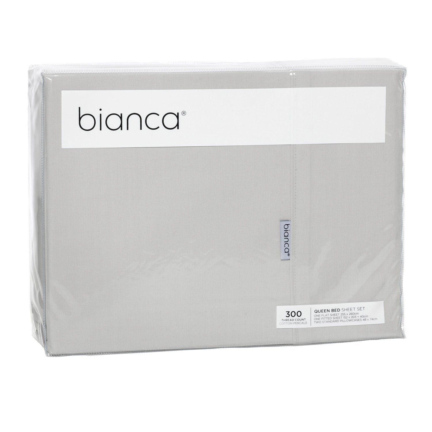 Premium Heston 300 Thread Count Cotton Percale Sheet Set - Silver by Bianca | Luxury Bedding for Hotels, Guest Rooms & Master Bedrooms | Soft, Breathable & Durable Sheets for All Seasons