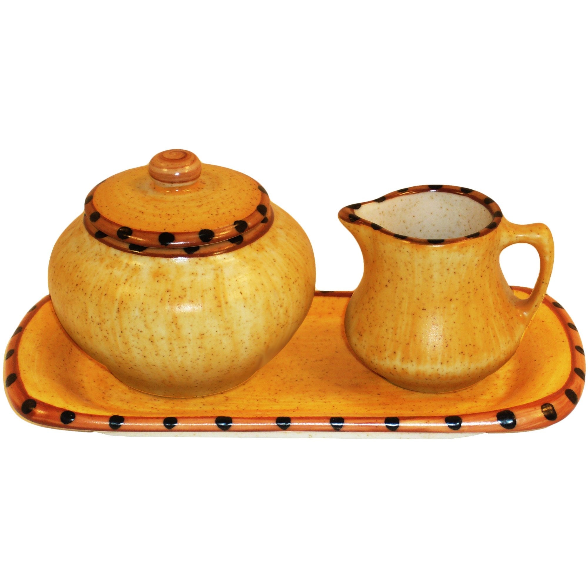 Brown & Burnt Orange Sugar and Creamer Set - Elegant Aurora Design for Coffee & Tea Accessories | Perfect for Home, Office, and Restaurant Use