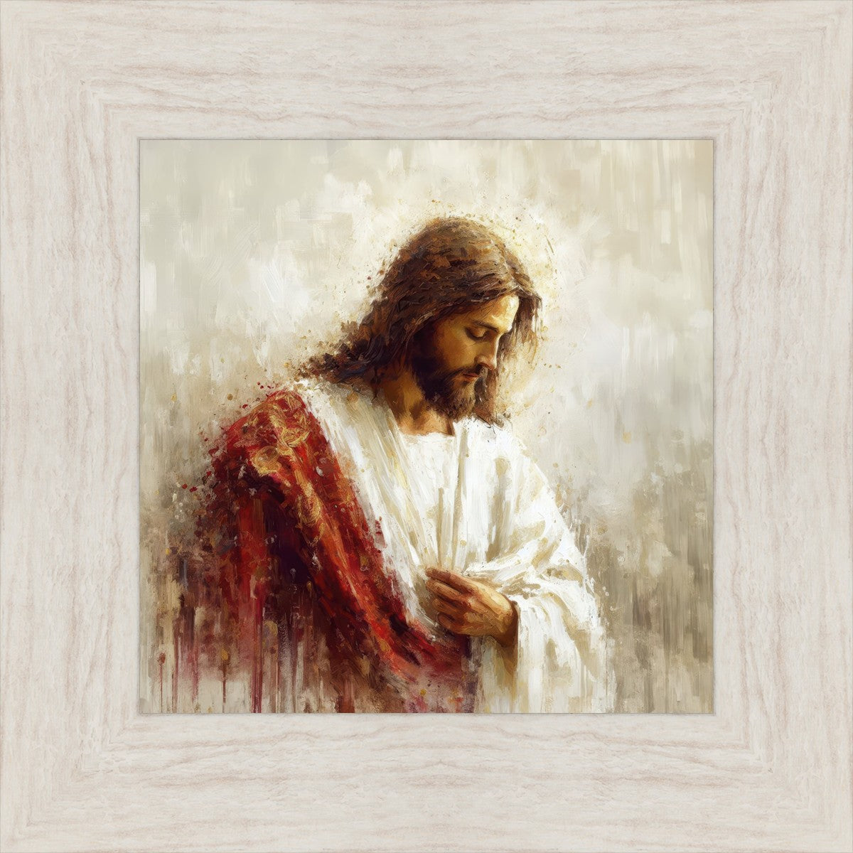 Jesus Christ in Red Robes - Religious Wall Art for Home & Church Decor - Perfect for Prayer Rooms, Sunday Schools & Christian Gifts