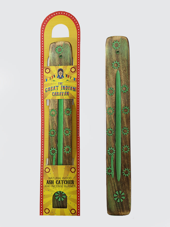 Namaste Wooden Incense Holder with Floral Design - Perfect for Yoga, Meditation & Home Decor