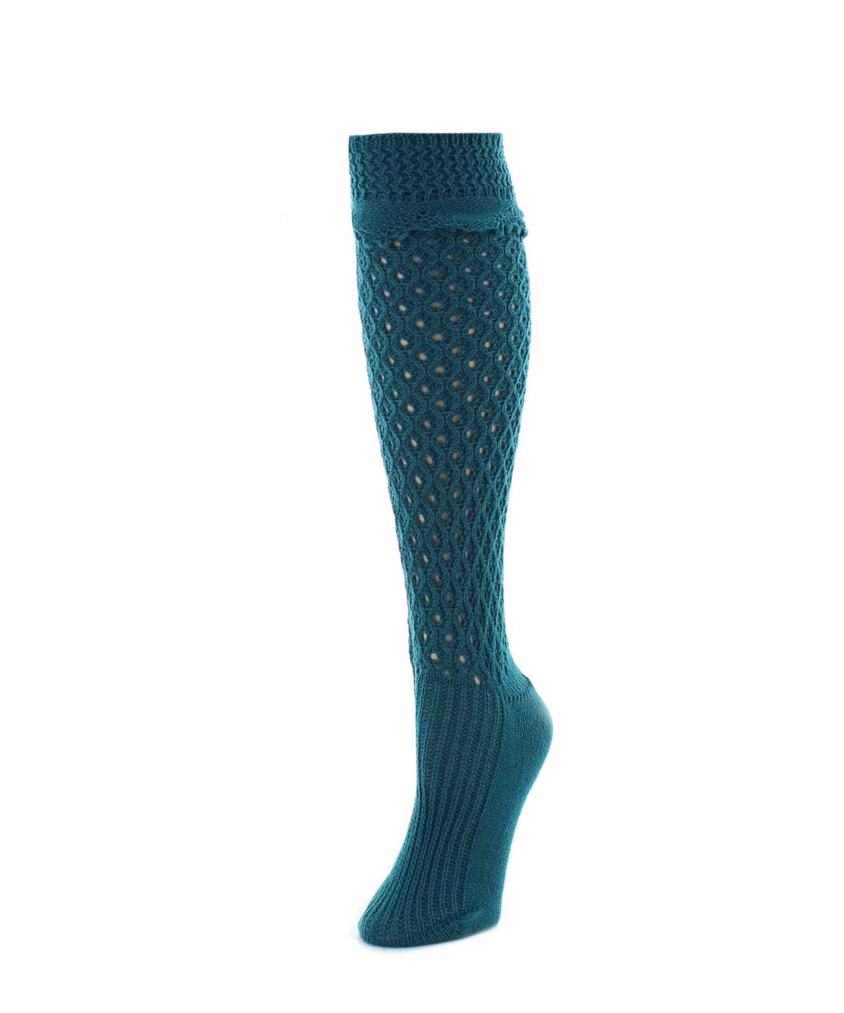 MeMoi Waffle Chunky Knit Knee-High Socks for Women - Warm Winter Boot Socks, Cozy Cable Knit Socks for Boots, Perfect for Cold Weather & Outdoor Activities