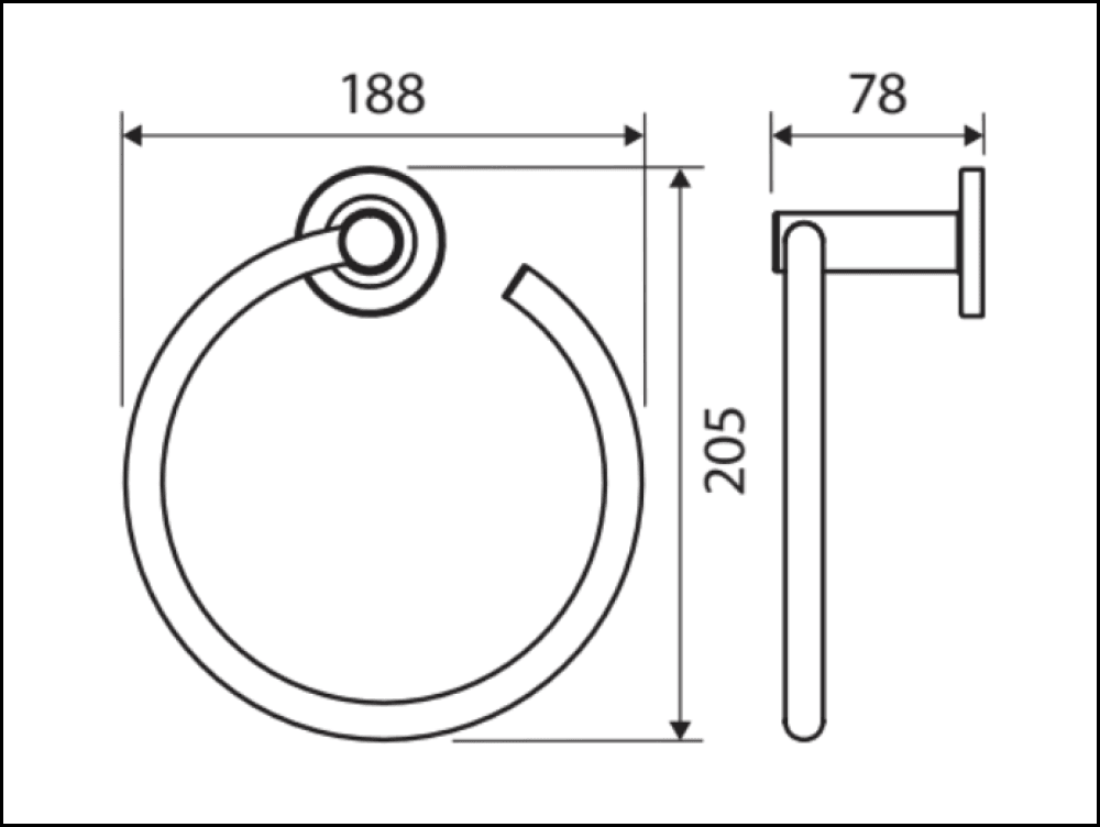 Fienza Kaya Hand Towel Ring in Urban Brass 82802UB - Stylish Bathroom Accessory for Modern Homes & Luxury Hotels