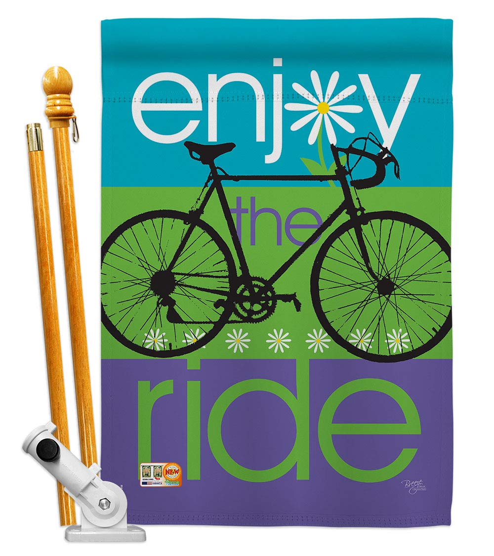 Breeze Decor Bike Ride House Flag 28x40 - Sports & Outdoor Decor