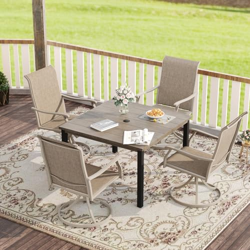 Grey Wood-like Table/ Sandshell Color Chairs