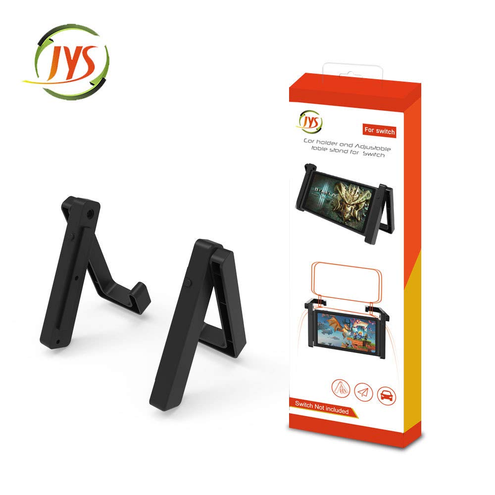 HEATFUN Adjustable Stand & Car Mount Holder for Nintendo Switch - Black | Perfect for Gaming On-The-Go & Travel Accessories