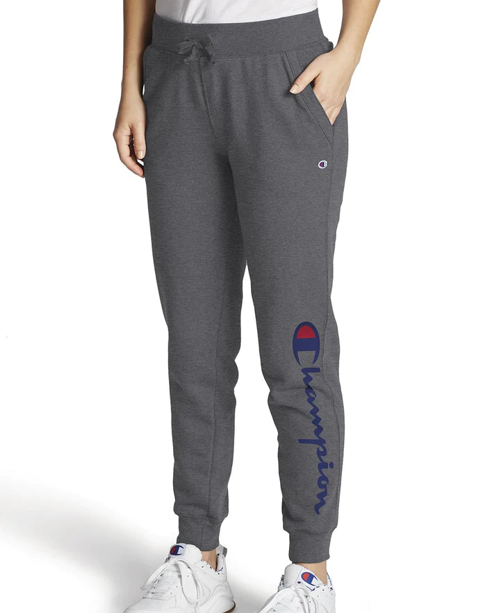 Champion Powerblend Graphic Jogger Pants for Women - Soft Fleece-Lined Sweatpants with Stylish Print | Perfect for Workout, Lounge & Casual Wear