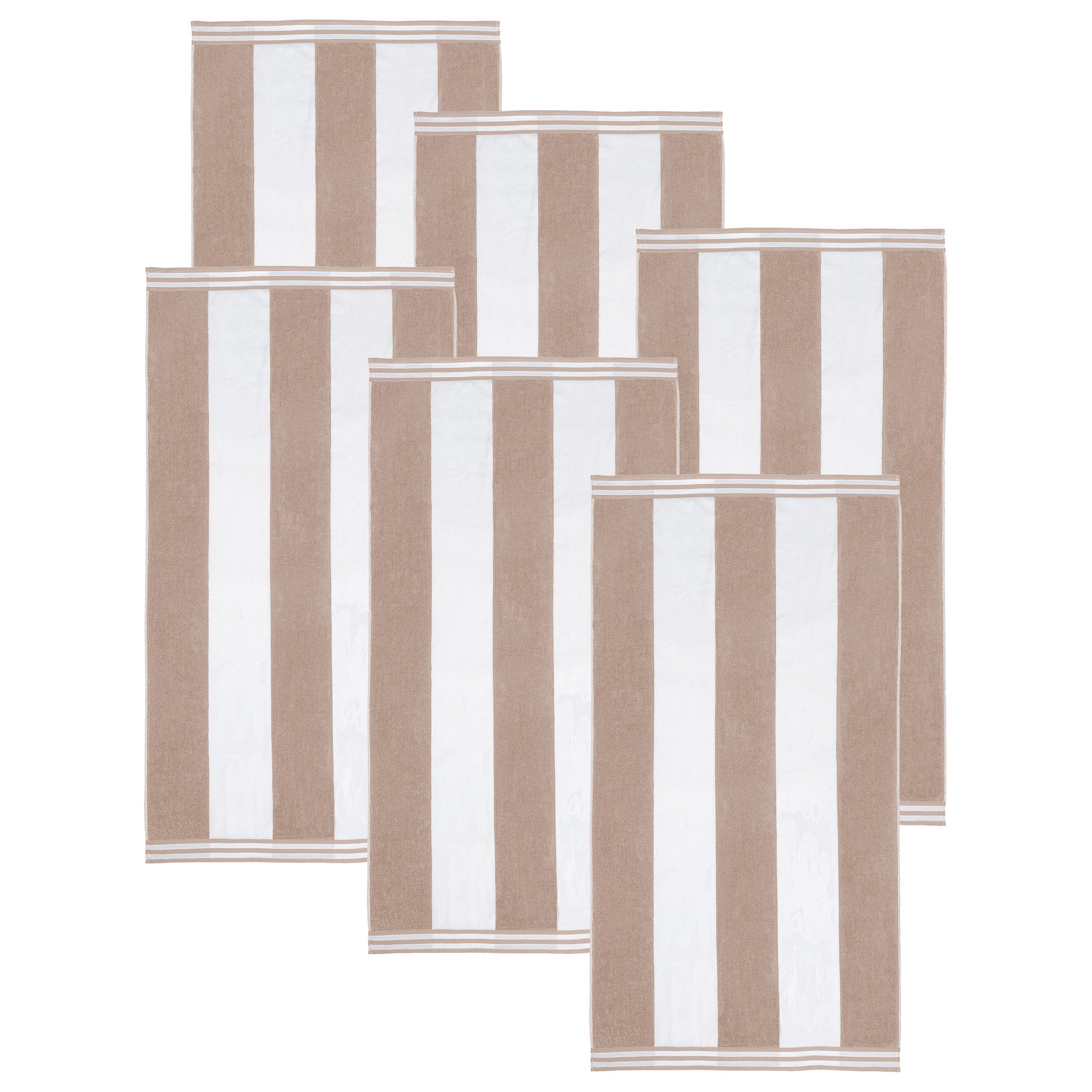 Premium Cabana Stripe Oversized Cotton Beach Towel Set of 2, 4, or 6 - Soft, Absorbent & Quick-Drying for Pool, Beach, Vacation & Spa Use