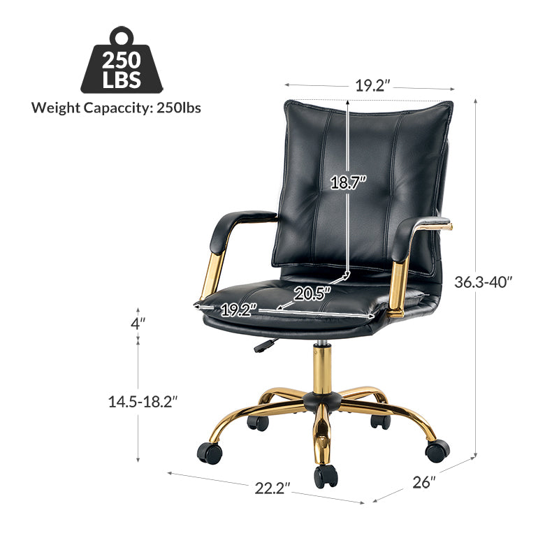 Stylish Michele Vegan Leather Task Accent Chair - Modern Office & Living Room Furniture for Home & Workspace