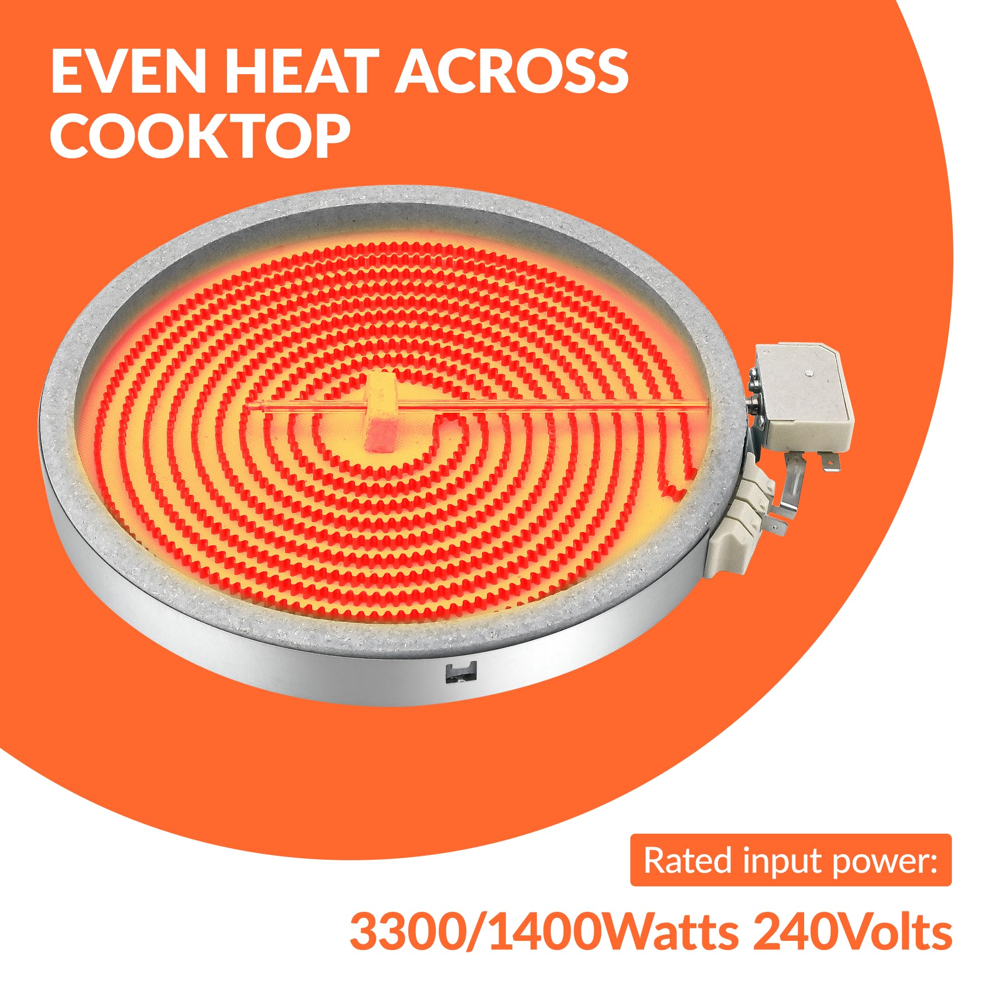 10 Inch Radiant Surface Element Replacement for Whirlpool Kenmore - Compatible with WP8273992 PS11775308 AP6041999 W11047722 8523692 W10248262 - Perfect for Stove Top Cooking, Boiling & Simmering