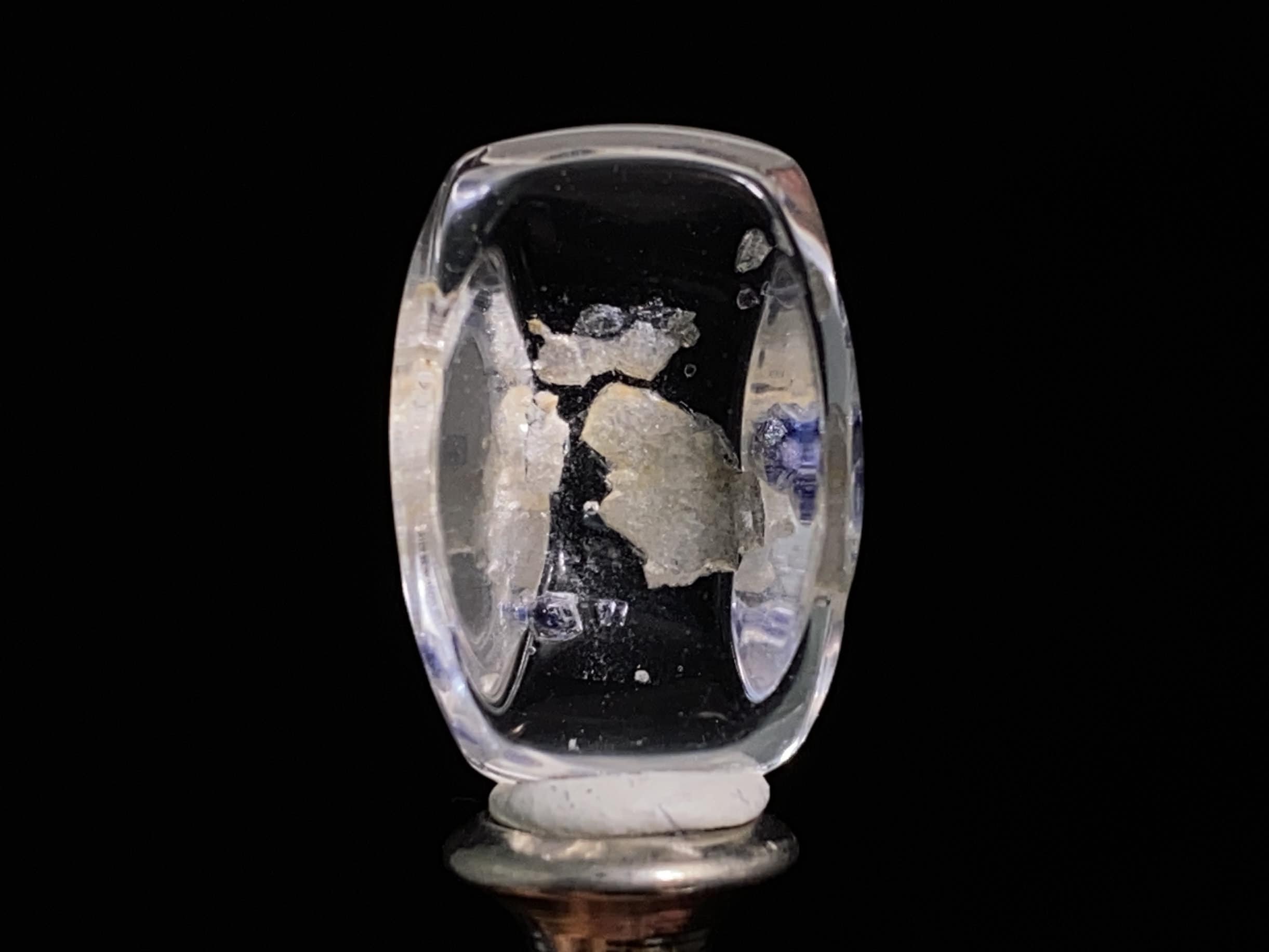 Natural Fluorite in Clear Quartz Cabochon - Rare Gemstone for Jewelry Making, Healing Crystals & DIY Crafts | Perfect for Pendants, Rings & Spiritual Healing