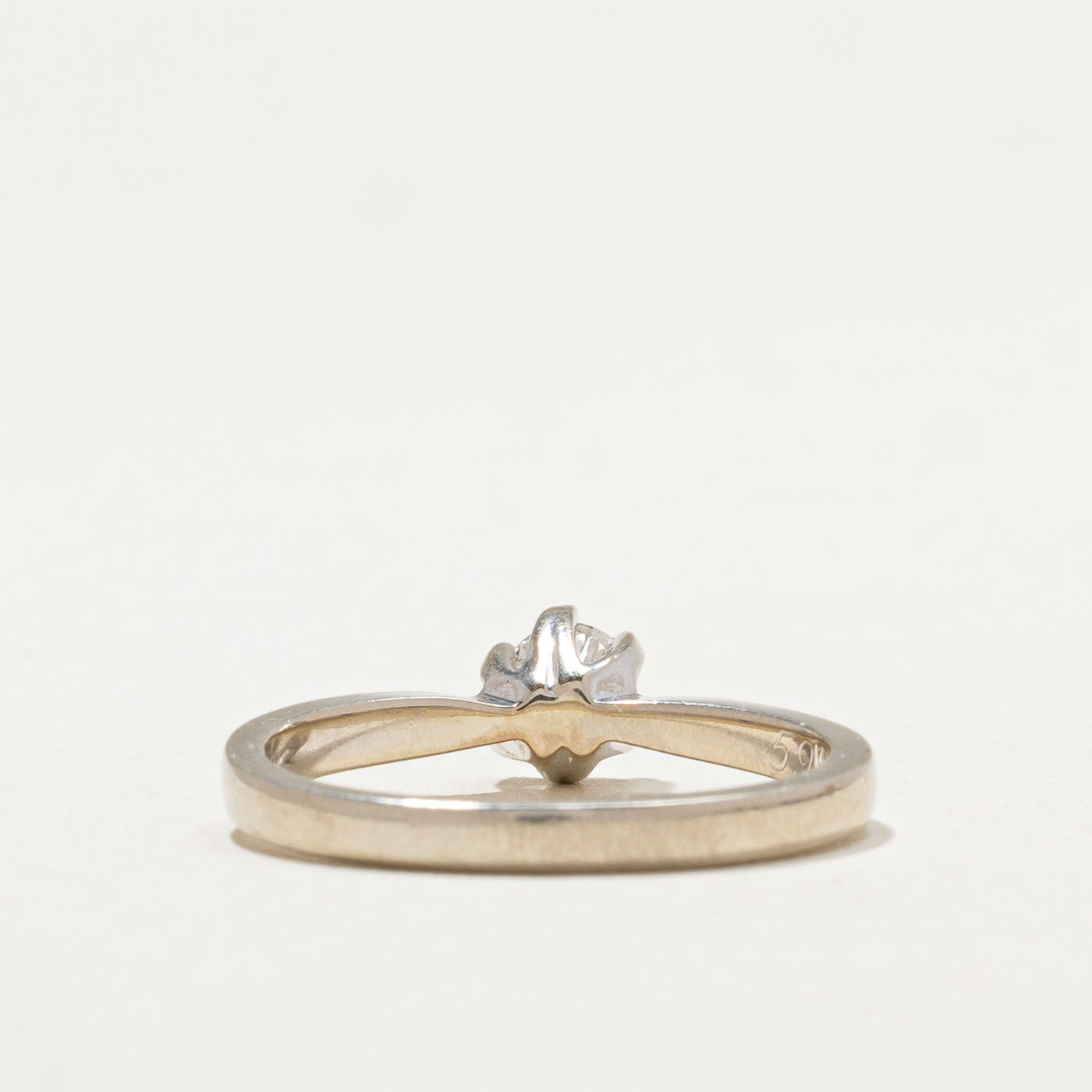 14K White Gold Diamond Ring - 0.31ct Round Cut Solitaire Engagement Ring for Women, Size 6.75 | Perfect for Proposals, Anniversaries & Special Occasions