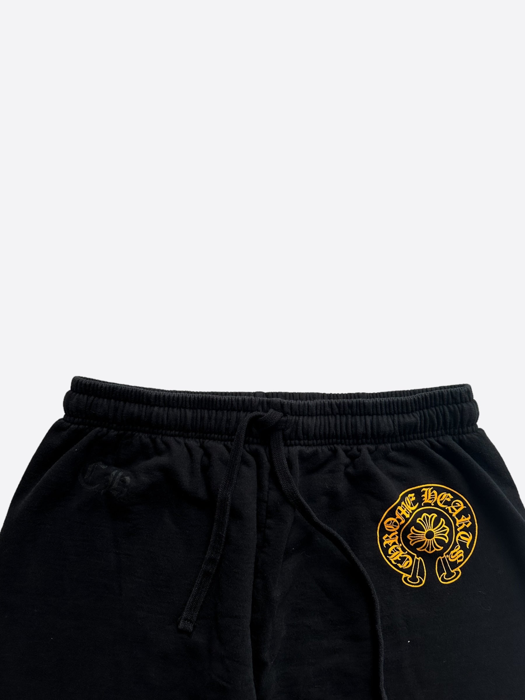 Chrome Hearts Black & Yellow Horseshoe Logo Sweatpants for Men & Women - Stylish Lounge Pants for Casual Wear, Gym, and Street Fashion