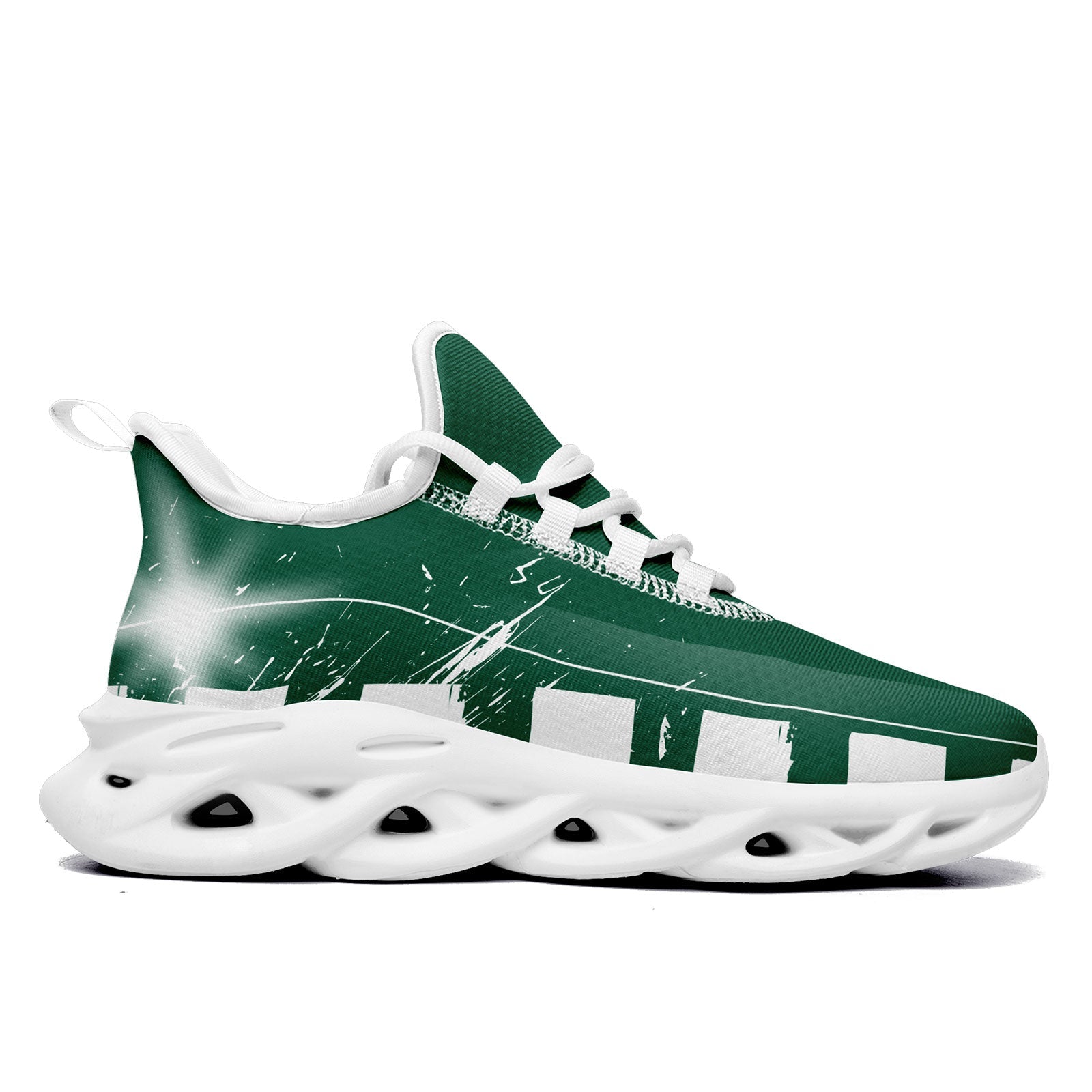 Custom Green & White New York Maxsoul Personalized Sneakers FN003 D020260 - Breathable Comfort Shoes for Walking, Running & Casual Wear - Size 28 Online Customization Available