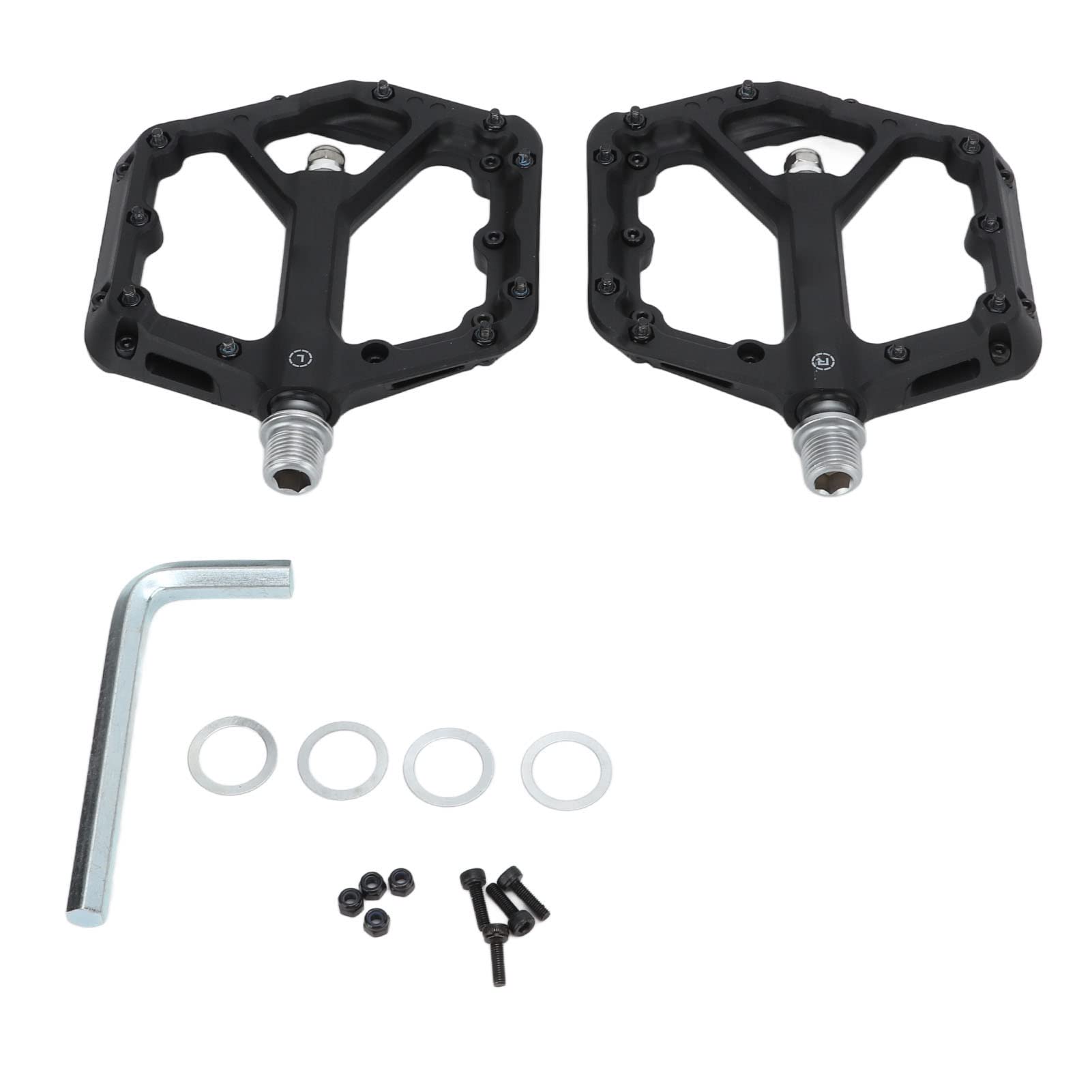 **Durable Nylon Composite Mountain Bike Pedals with Cleat Design & Sealed Bearings - Stable & Lightweight for Road Biking, Commuting & Recreational Cycling**    *(Use Case: Perfect for long-distance rides, urban commuting, and off-road adventures for enhanced performance and comfort.)*