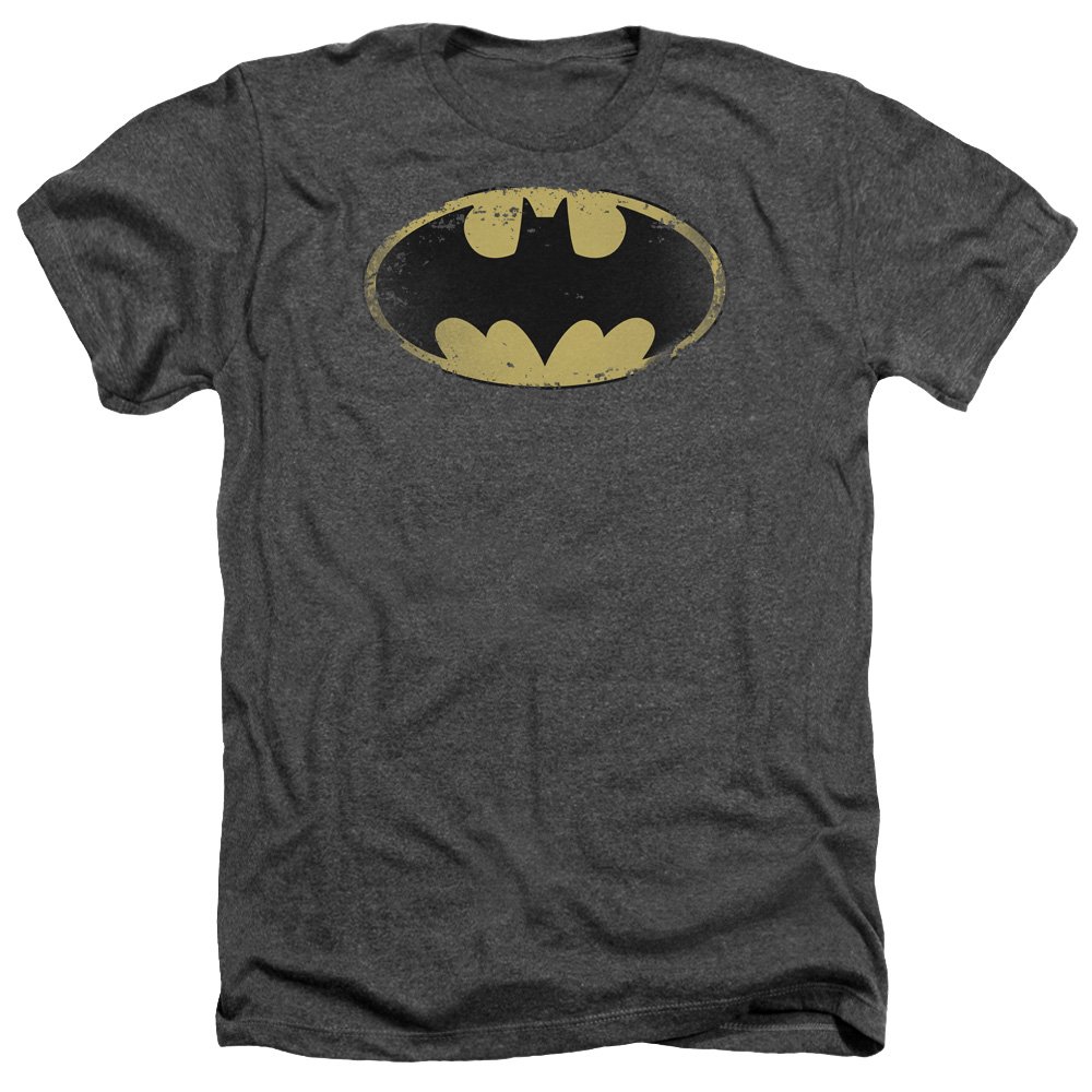 Batman Distressed Shield Graphic Unisex T-Shirt for Men & Women - Soft Heather Cotton Tee for Casual Wear & Superhero Fans