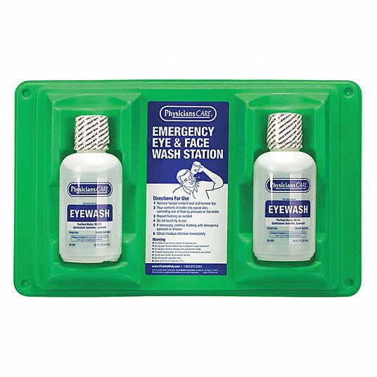 PhysiciansCare 24-102 Emergency Eye Wash Station - 2 Pack 16 oz Bottles (3 Year Shelf Life) - 17.5