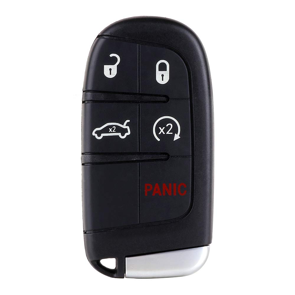 cciyu X 1 Flip Key Fob with Key Blade - 5 Buttons Replacement for Chrysler 300, Dodge Charger, Jeep Grand Cherokee (2011-2016 Models) - FCC ID M3N32337100 - Perfect for Key Replacement, Remote Start, and Vehicle Security