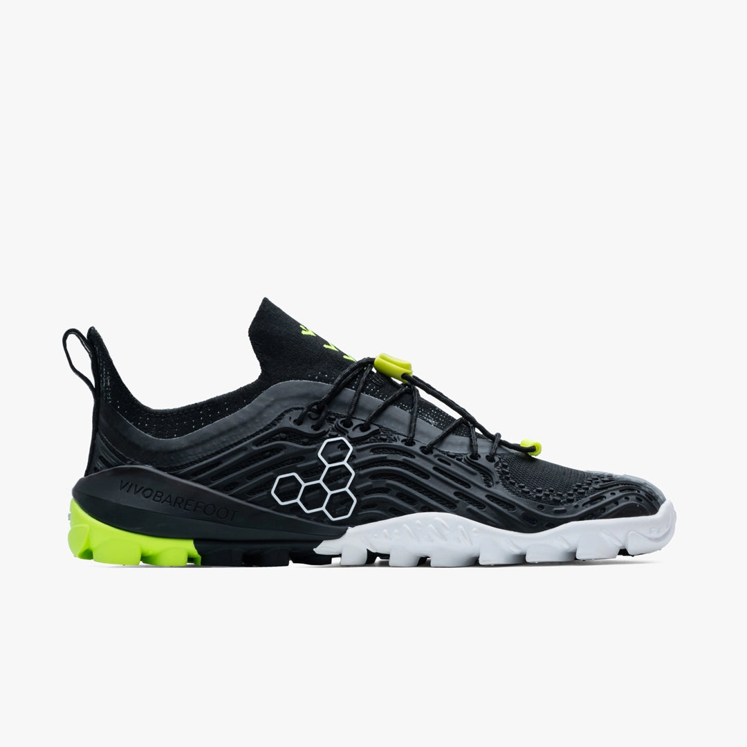 Vivobarefoot Women's Hydra Esc Water Shoes - Obsidian Safety Yellow | Barefoot Trail Running, Hiking & Water Sports | Minimalist Footwear for Outdoor Adventures