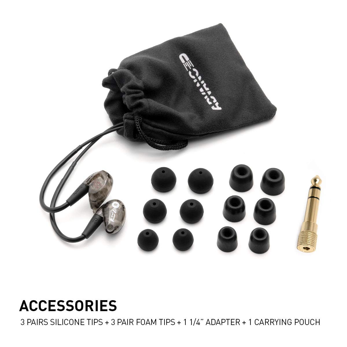 ADVANCED SOUND GROUP ADV. Model 2 Live Edition Wired In-Ear Headphones - 3.5mm Jack for Phones & Laptops, Sweatproof Design for Running, Gym Workouts - No Mic (Black) | Perfect for Fitness Enthusiasts & Commuters