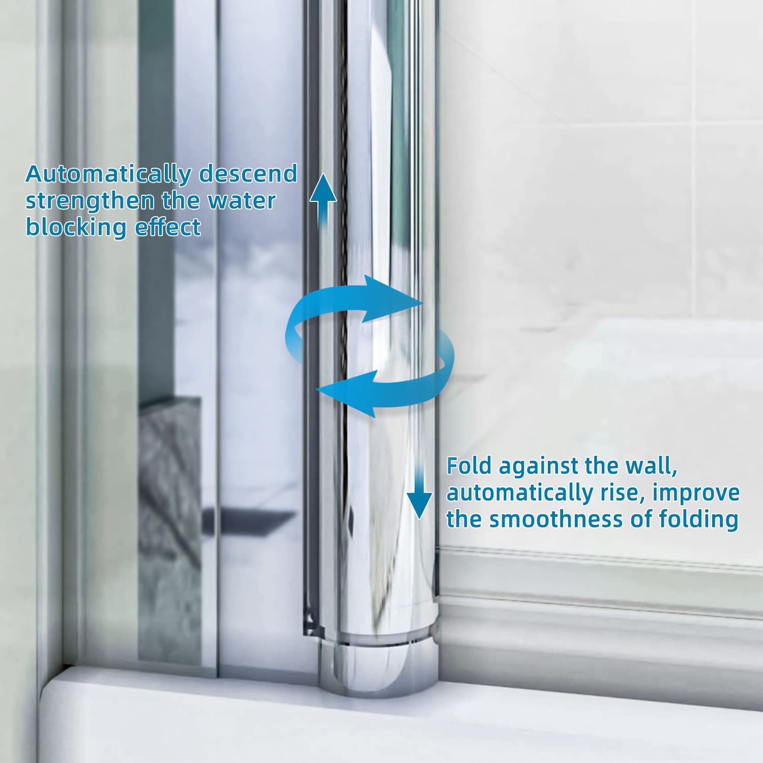 SUNNY SHOWER Adjustable 35.5-37 in. W x 72 in. H Frameless Pivot Shower Door - Chrome Finish, Certified Clear Tempered Glass Shower Enclosure for Bathroom & Spa | Modern Bathroom Upgrade for Home & Hotel Use