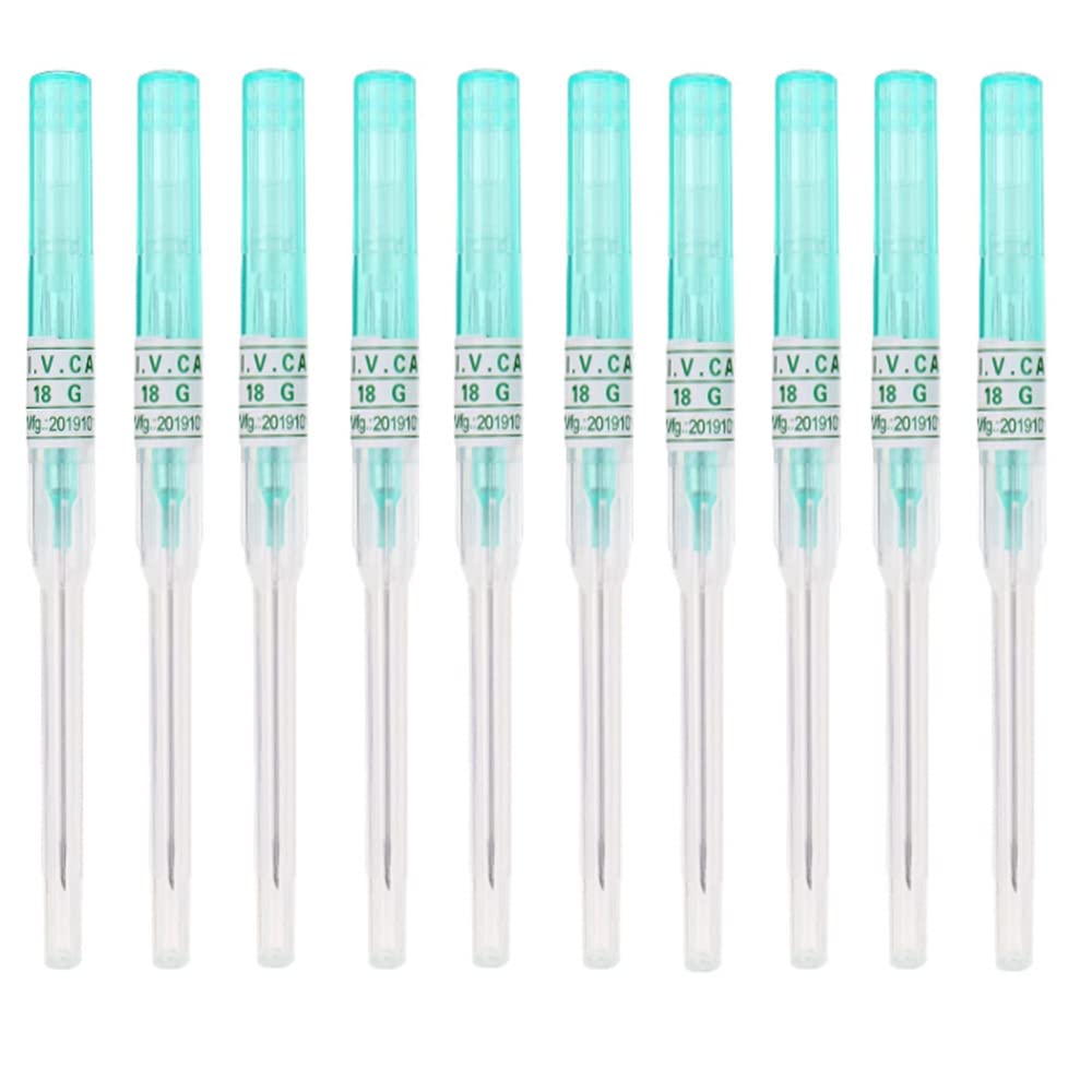 18 Gauge IV Catheter Piercing Needles 10Pcs - Sterilized Ear/Nose/Body Piercing Kit for Professional Tattoo & Body Art - Perfect for Salon, Tattoo Studio & Home Piercing Use