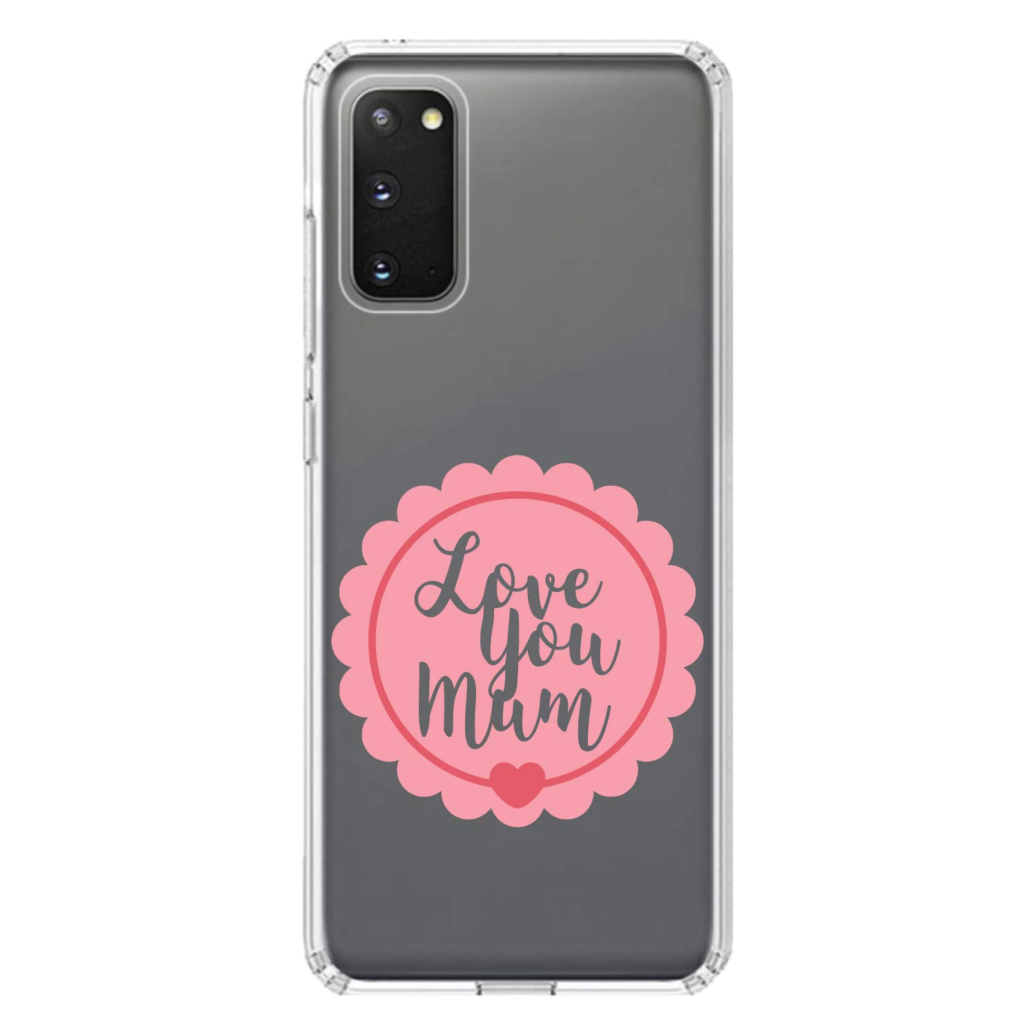 Shockproof Clear Hybrid Case for Samsung Galaxy S20 & S20 5G (6.2 Inch) - TPU Bumper with Acrylic Back & Tempered Glass Screen Protector - Pink Ribbon Design - Perfect for Daily Protection & Mother's Day Gifts